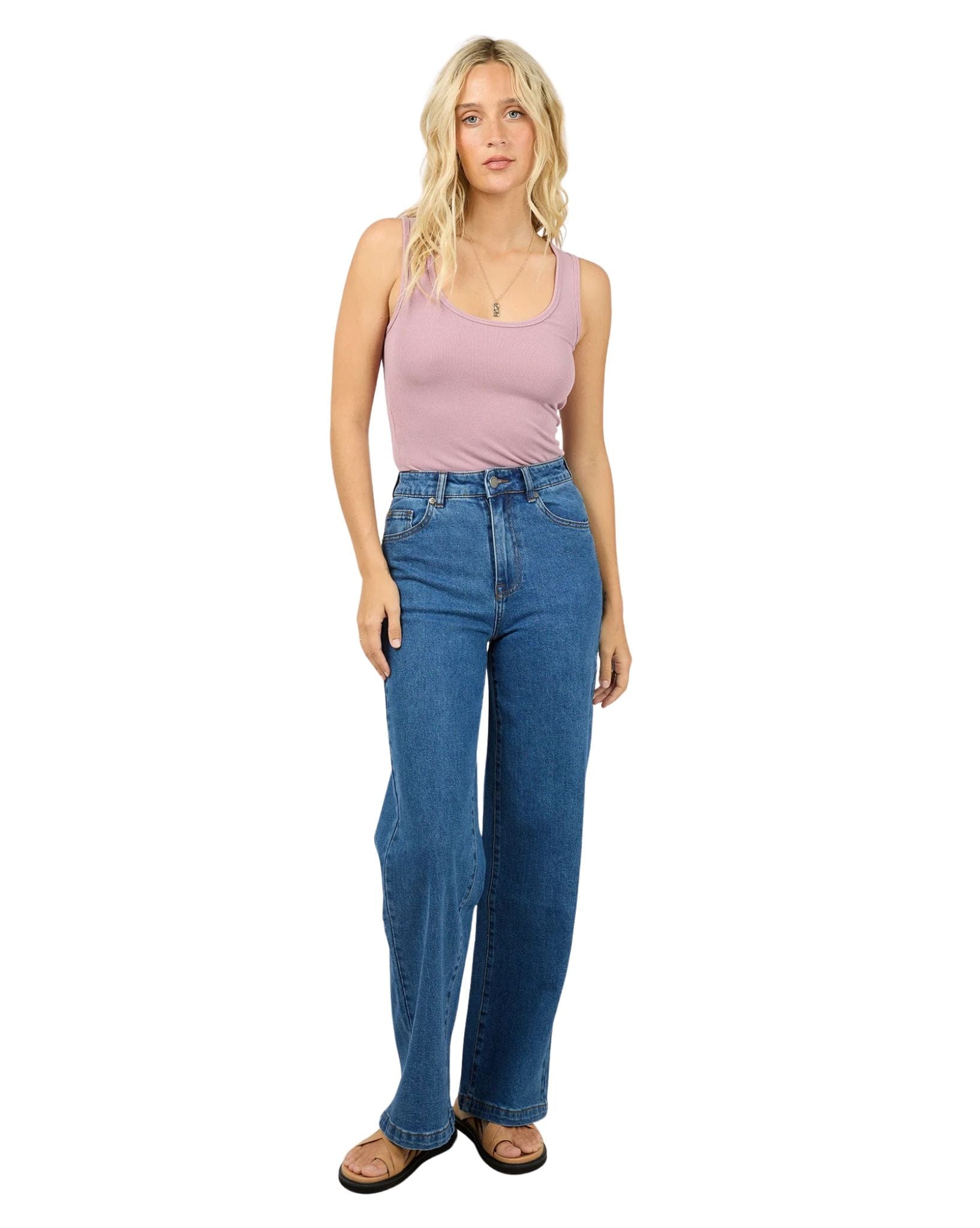 All About Eve Washed Rib Scoop Neck Tank