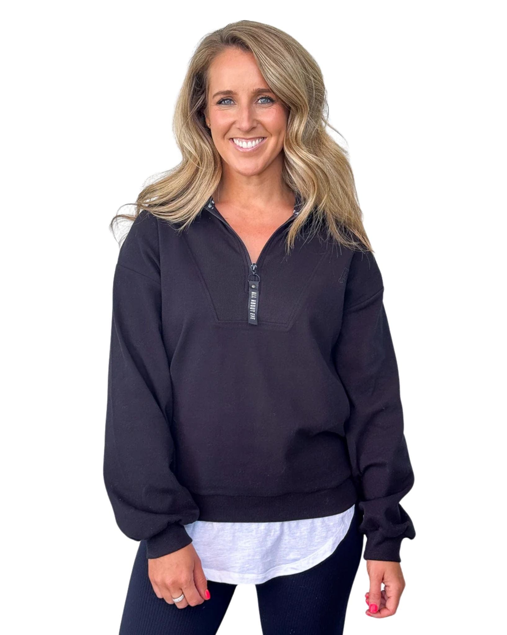 All About Eve Womens Balance 1/4 Zip - Black