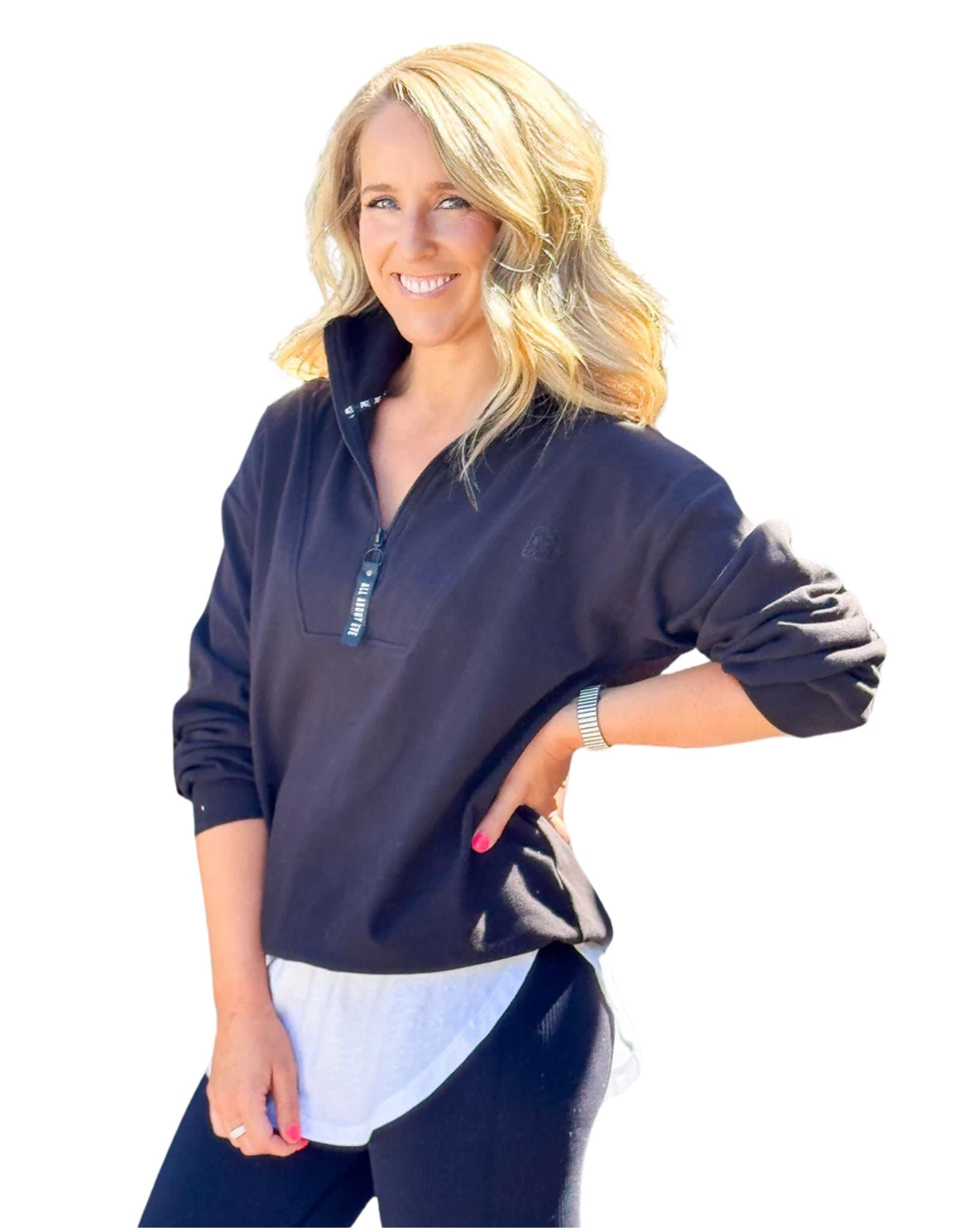 All About Eve Womens Balance 1/4 Zip - Black
