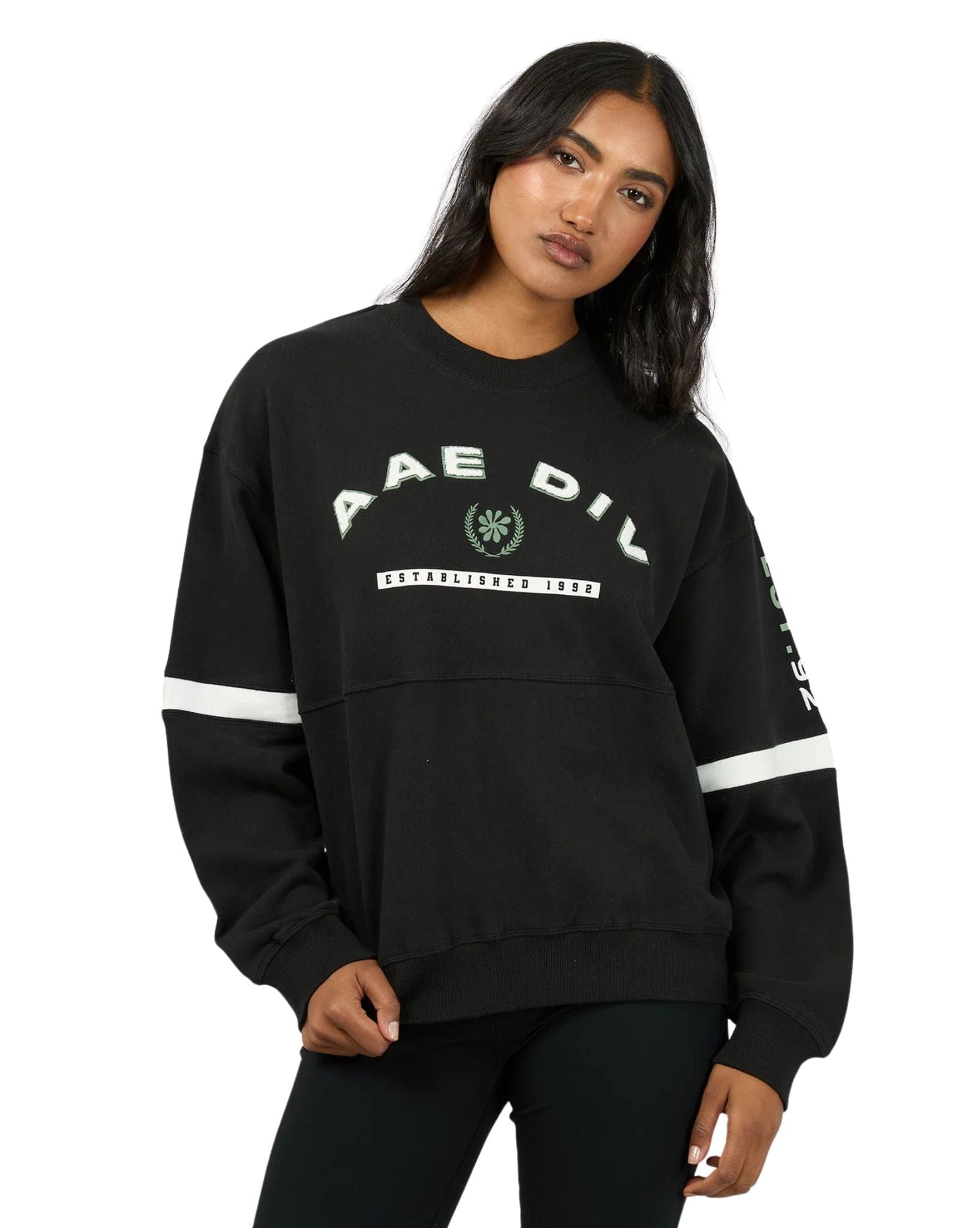 All About Eve Womens Savannah Slouch Crew - Black