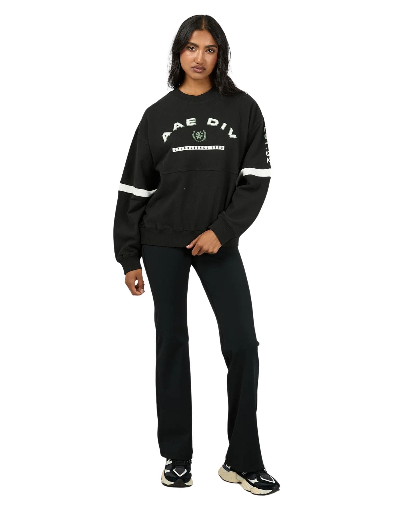 All About Eve Womens Savannah Slouch Crew - Black