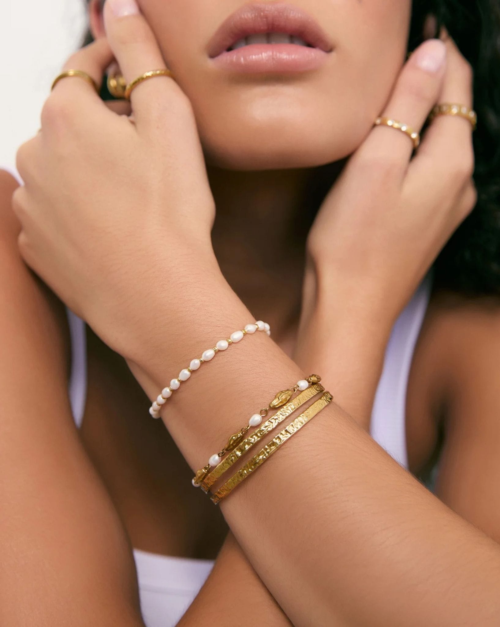 Arms Of Eve Amber Pearl And Gold Bracelet