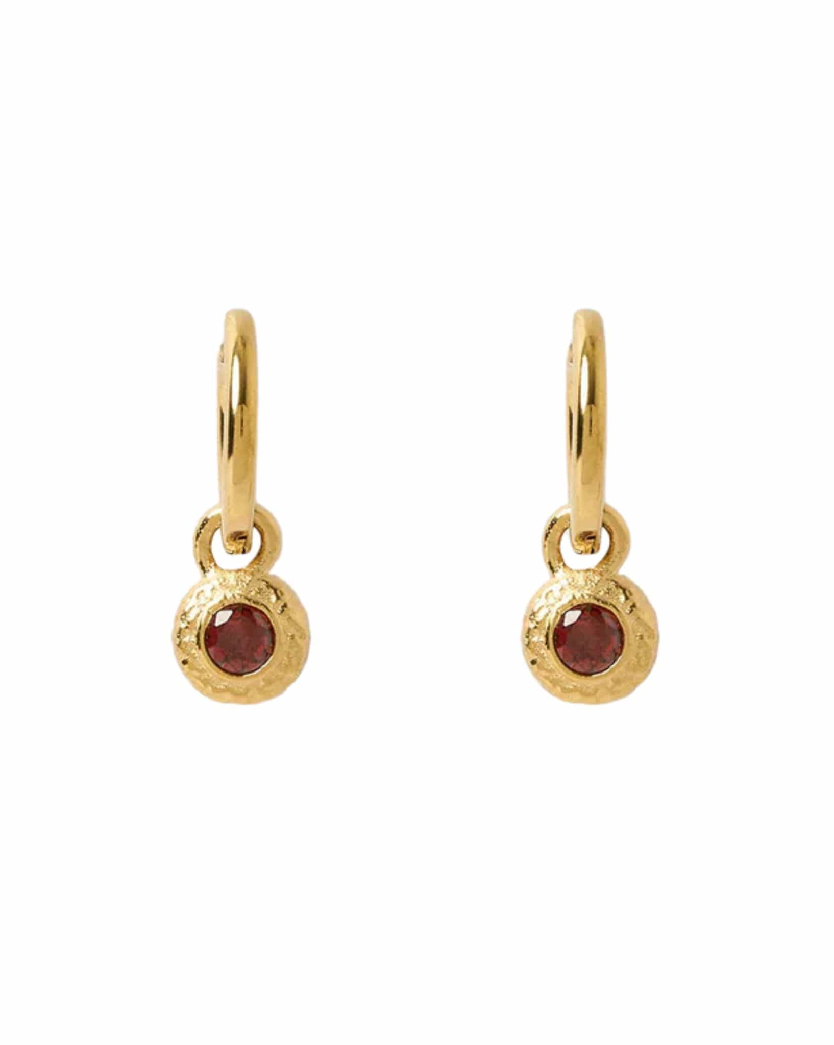 Arms Of Eve Crushed Birthstone Earrings - Garnet