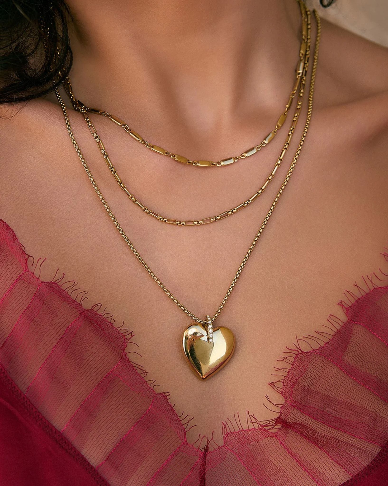 Arms Of Eve Daliah Heart Necklace - Gold