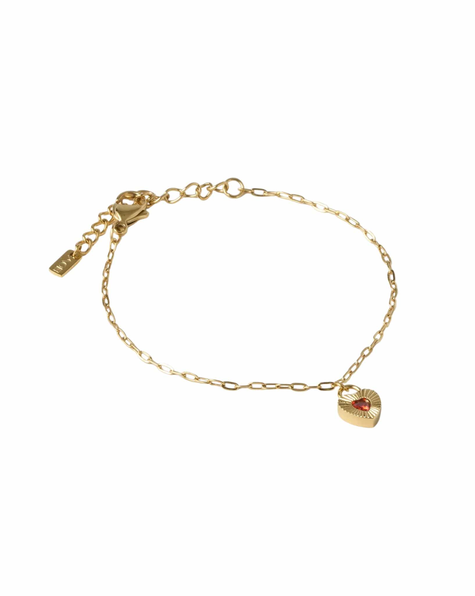 Arms Of Eve Ruby Heart Bracelet - Red