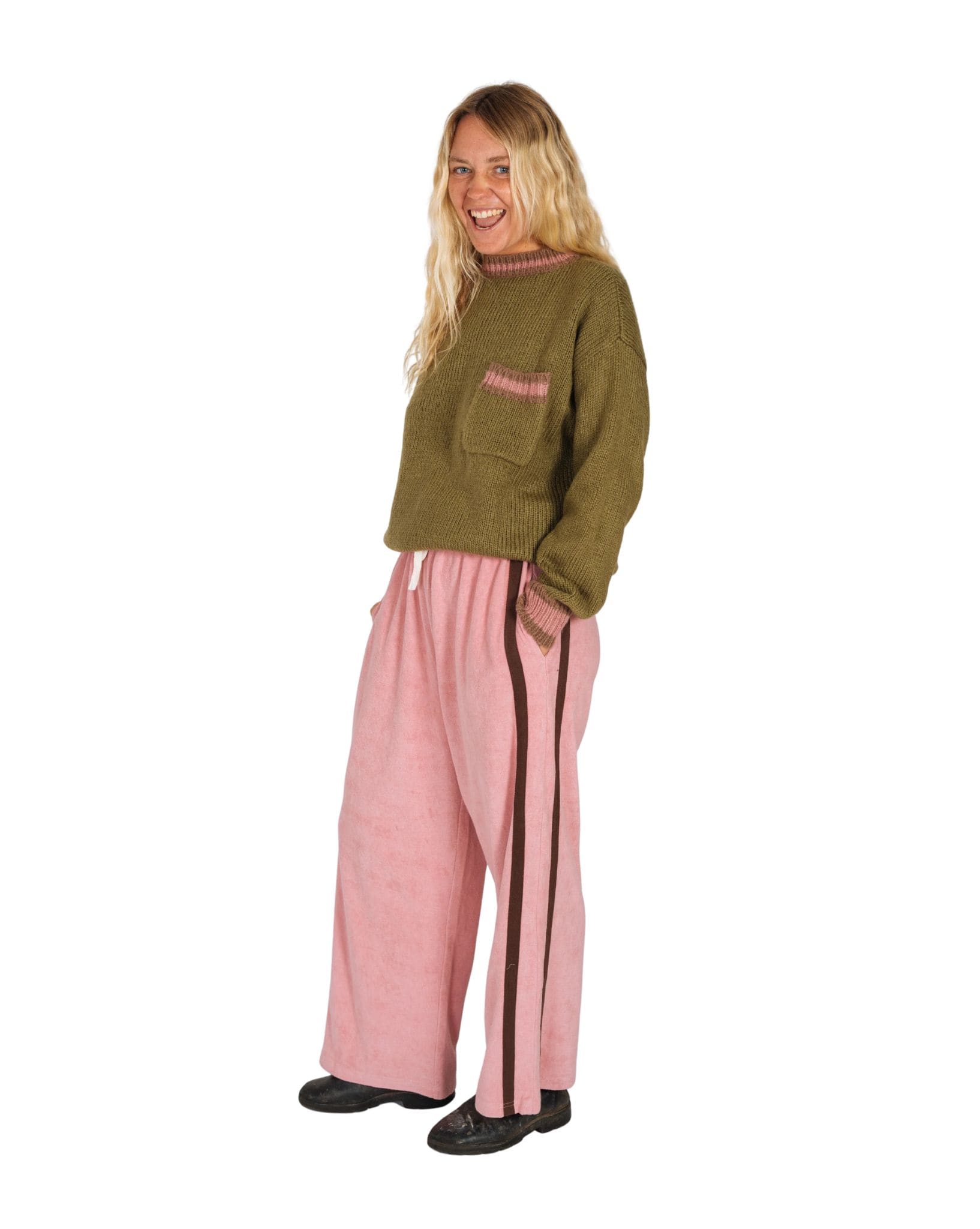 Atmosea Knit Jumper - Khaki Dusty - Pink Mocha