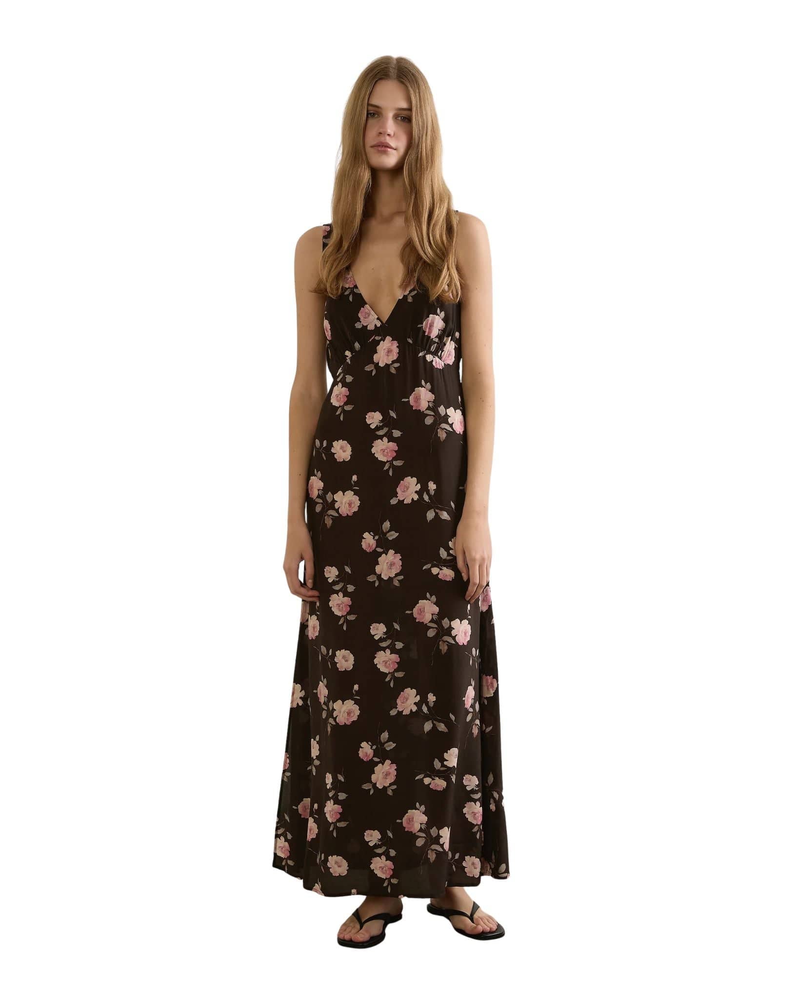 Auguste River Maxi dress - Black Floral