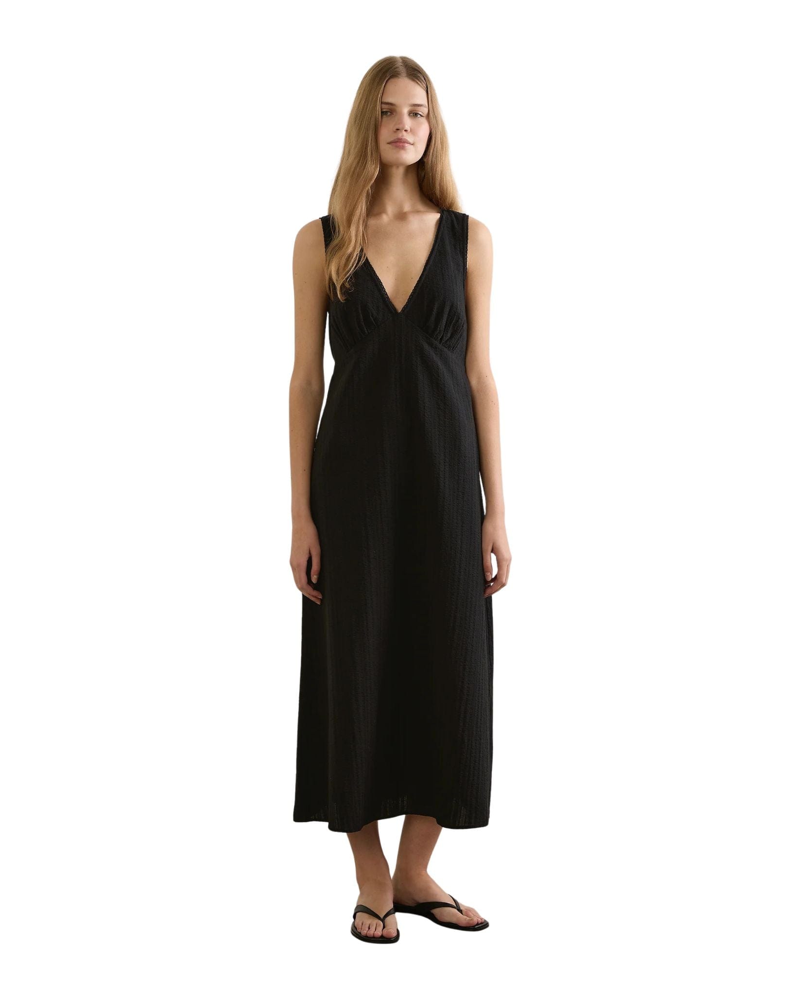 Auguste River Midi Dress - Black