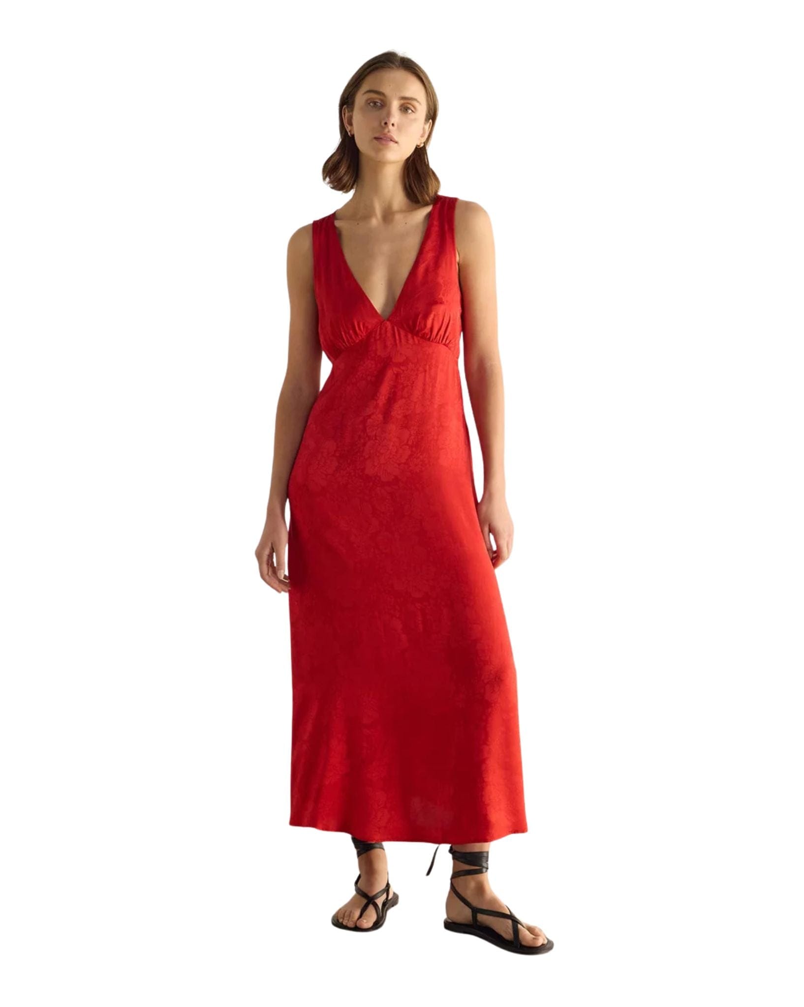 Auguste River Midi Dress - Red