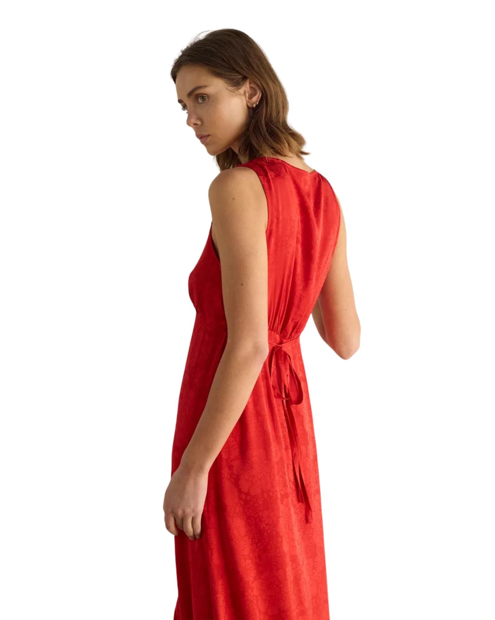 Auguste River Midi Dress - Red