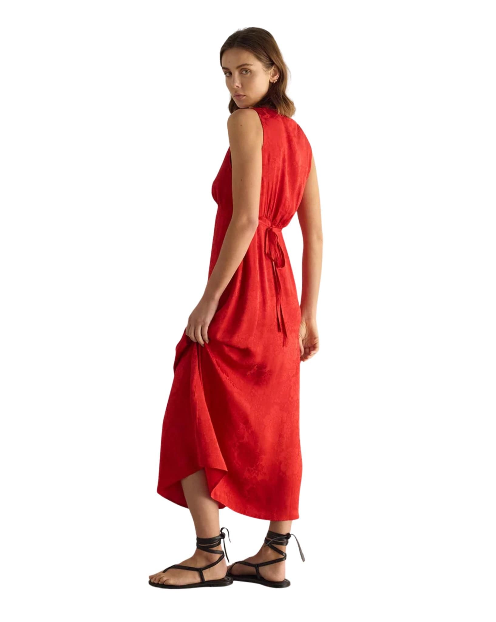 Auguste River Midi Dress - Red