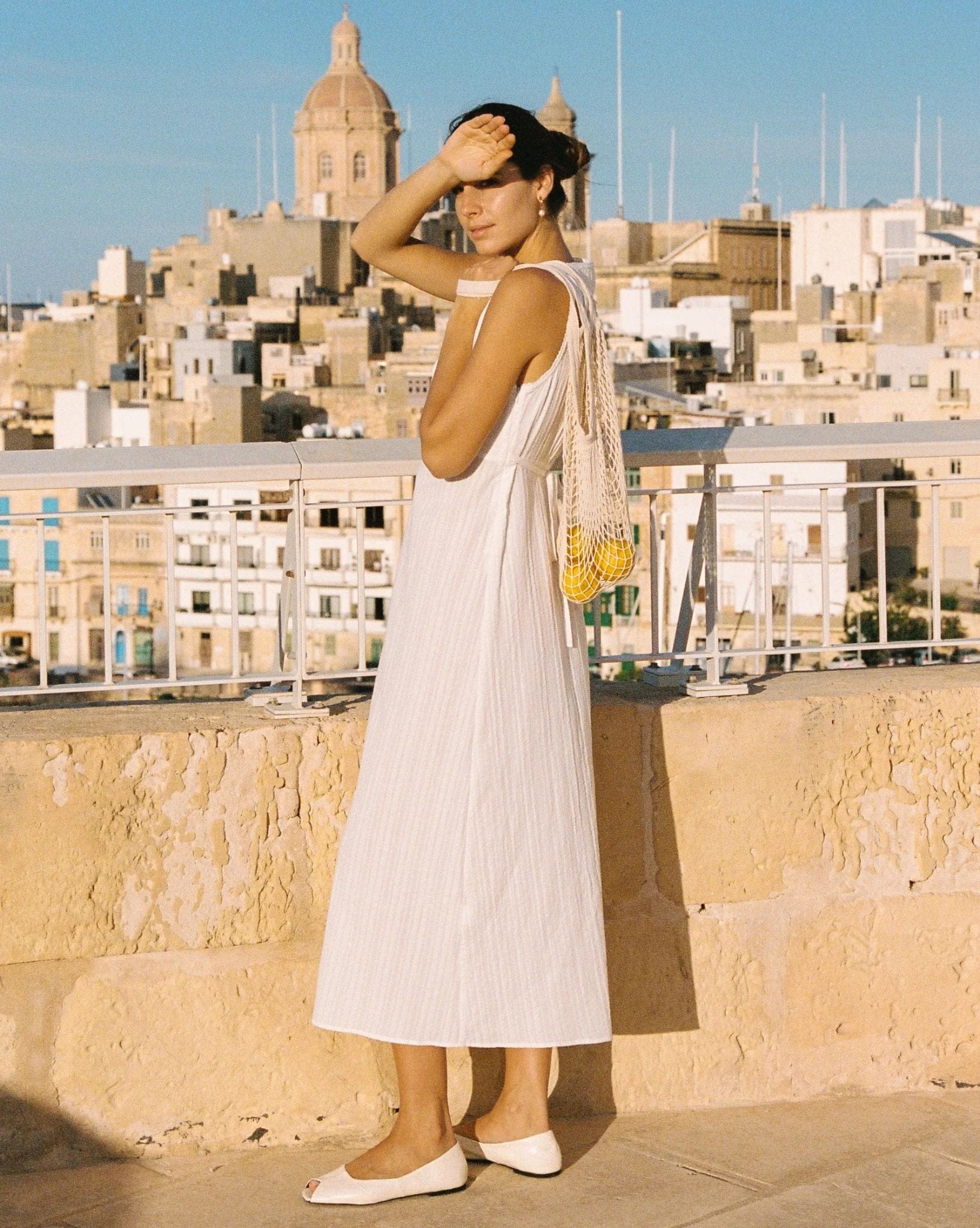 Auguste River Midi Dress - White