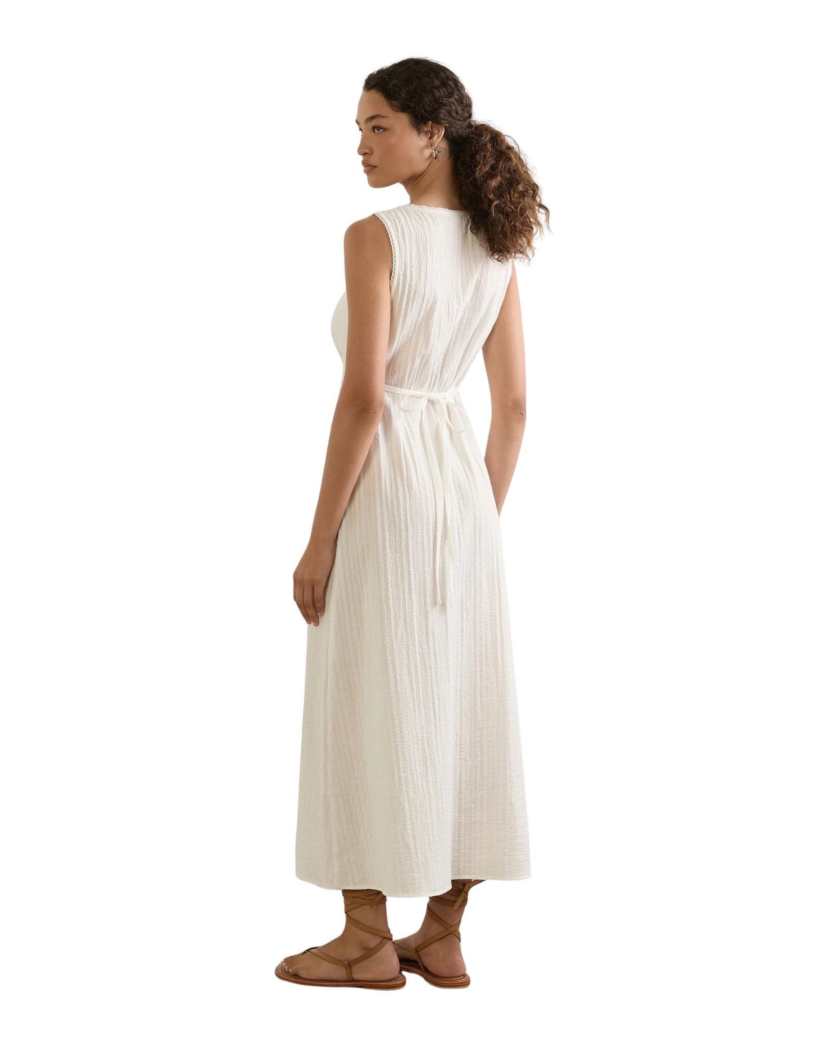Auguste River Midi Dress - White