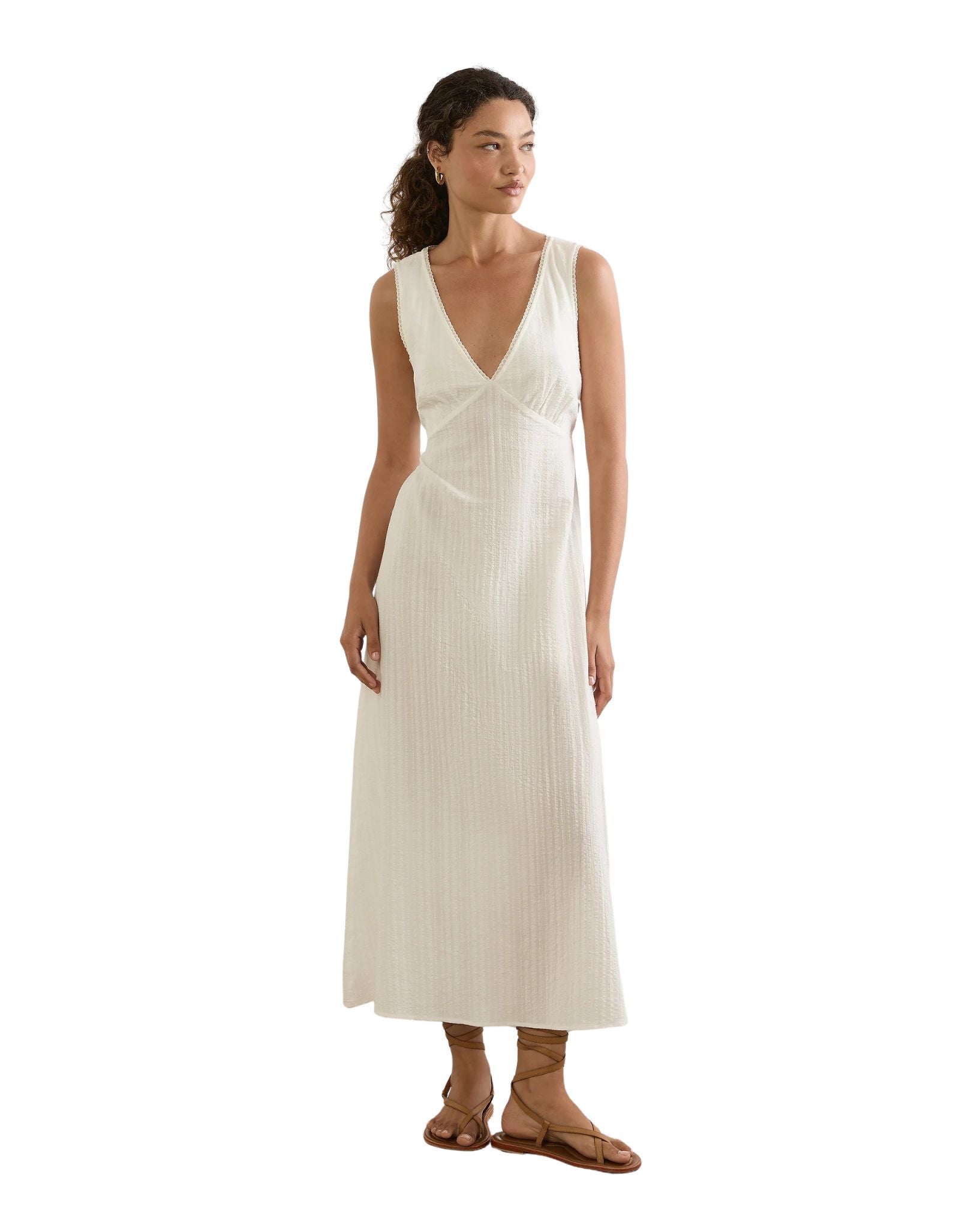 Auguste River Midi Dress - White