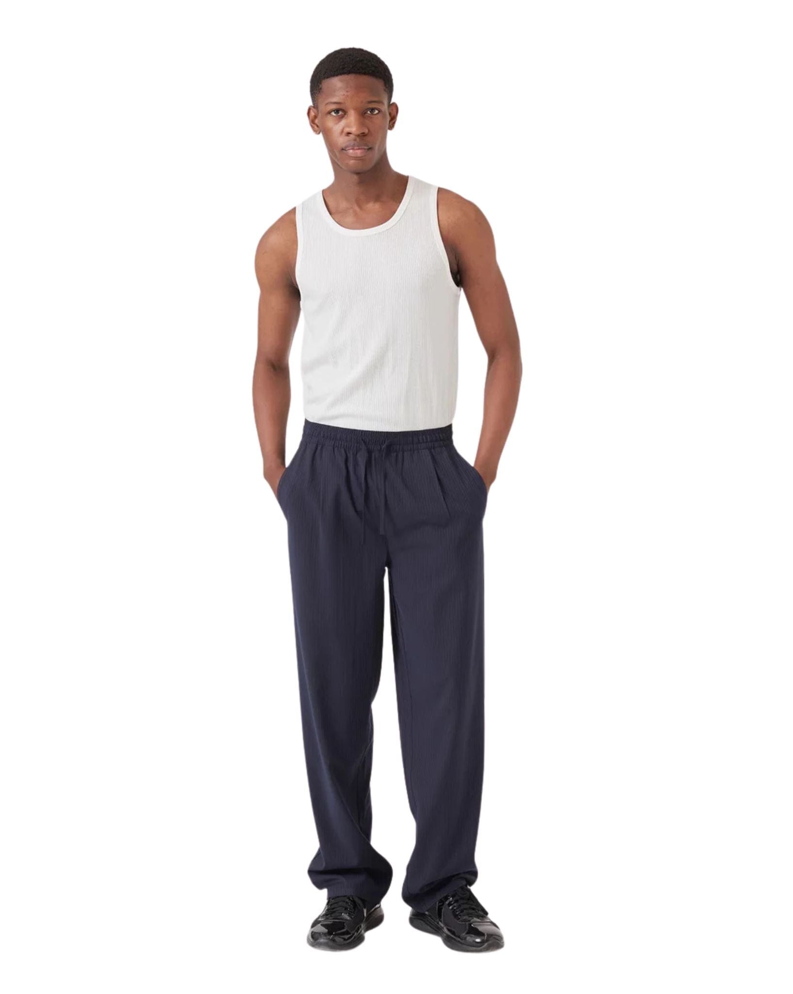 Barney Cools Mens Boxy Suit Pant - Slate Stripe