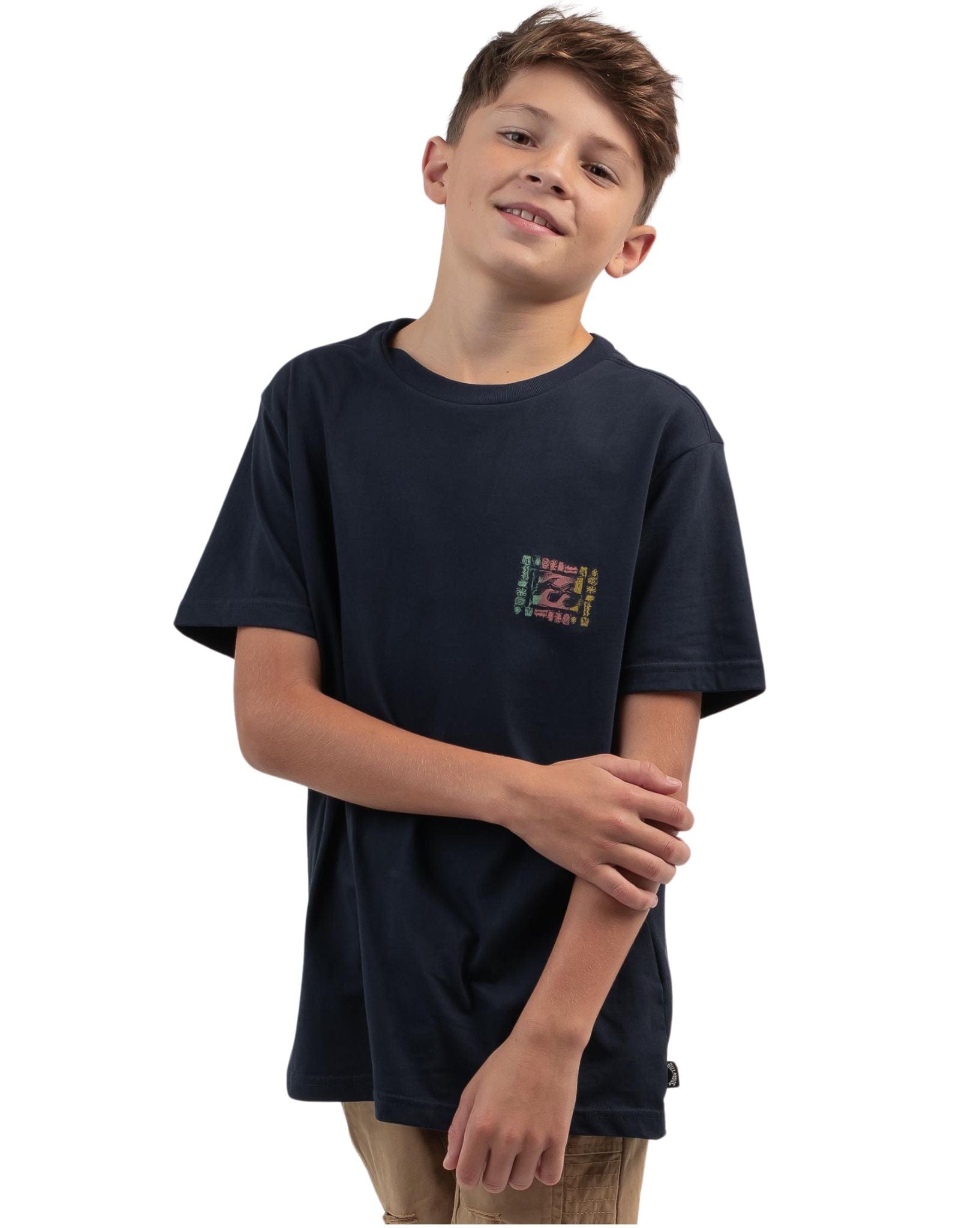 Billabong Boys Crayon Wave Tee - Navy