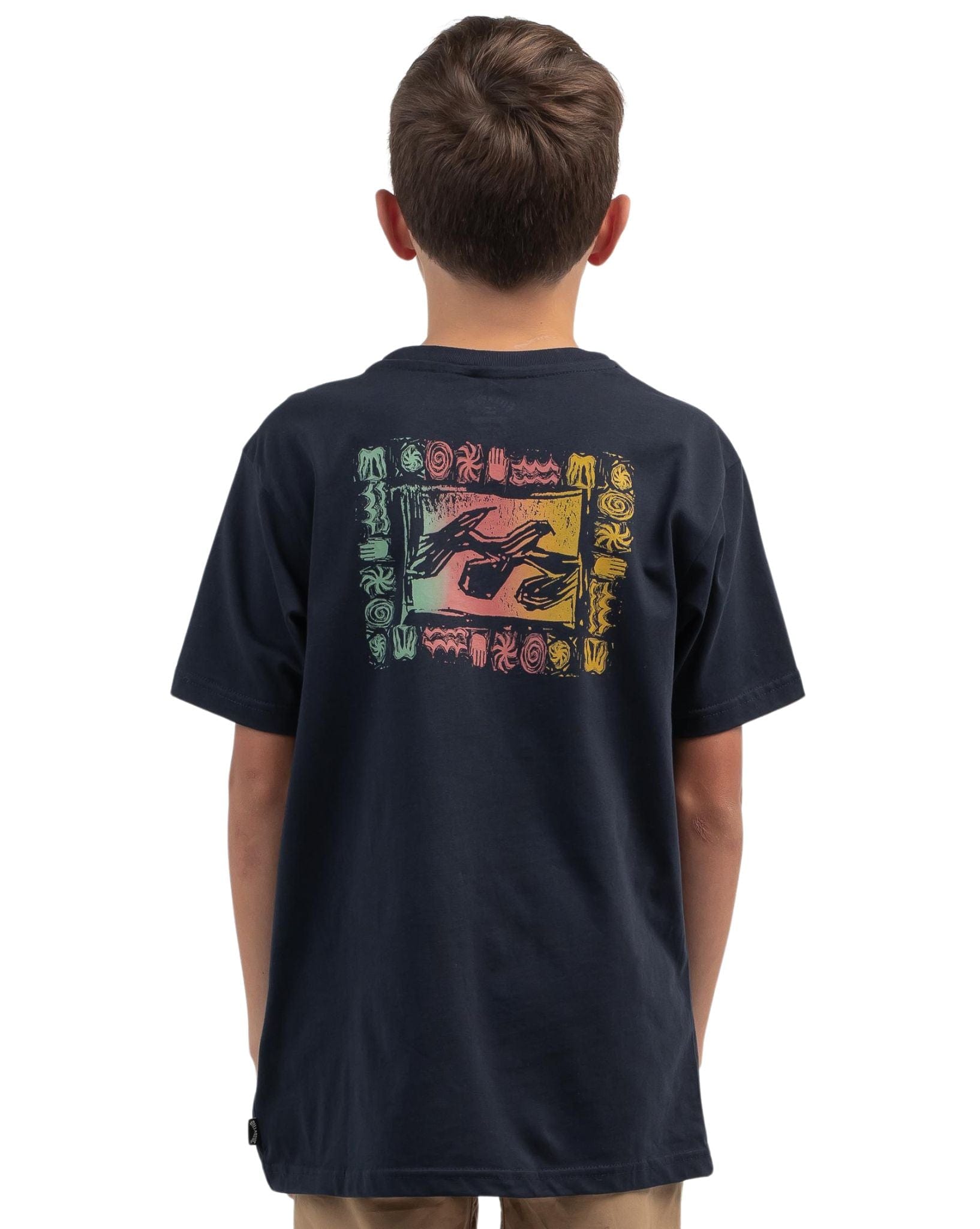 Billabong Boys Crayon Wave Tee - Navy