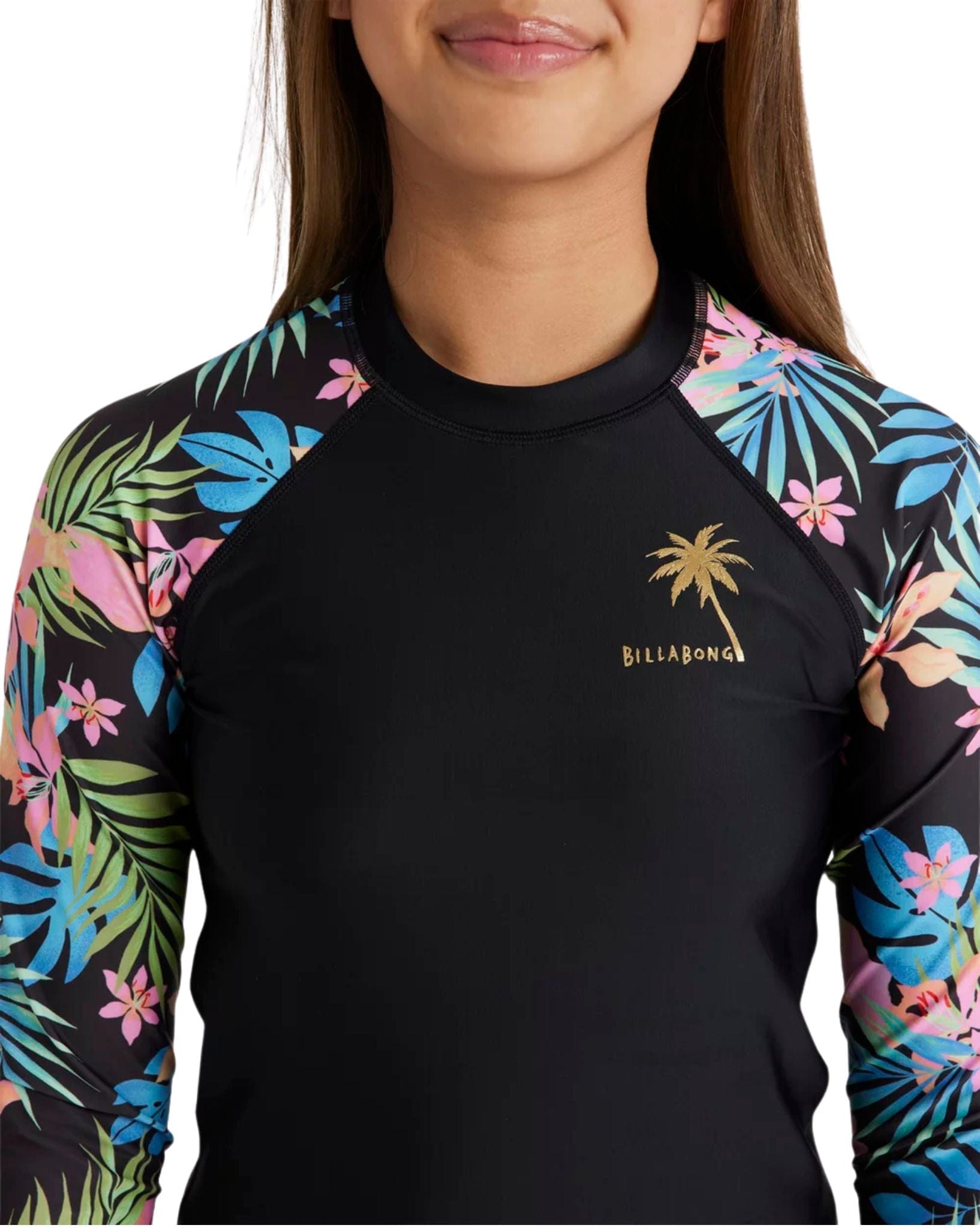 Billabong Girls In Da Jungle Ls Sunshirt - Black