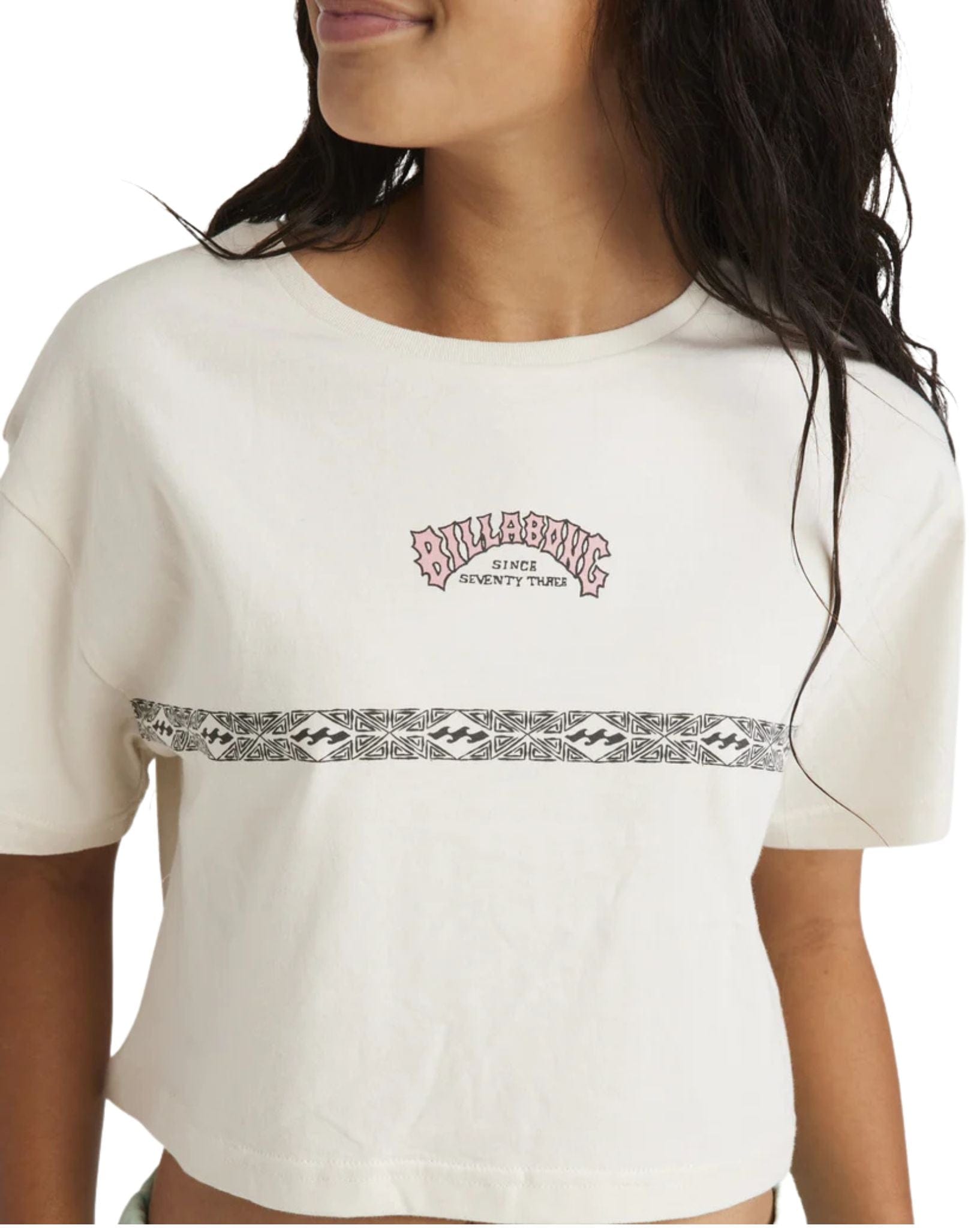 Billabong Girls Wave Of The Day Crop Tee - Salt Crystal
