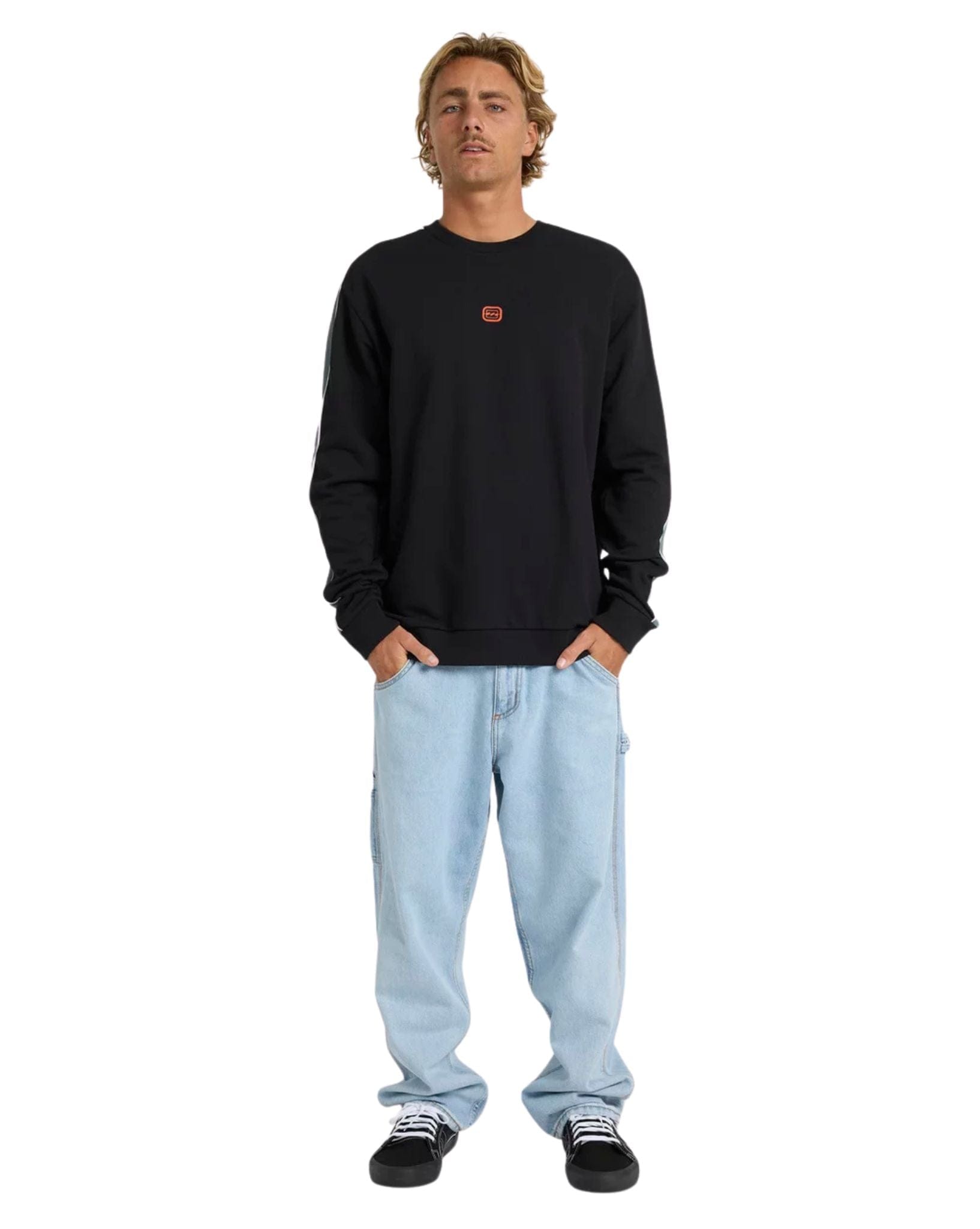 Billabong Mens Script Crew Neck - Black