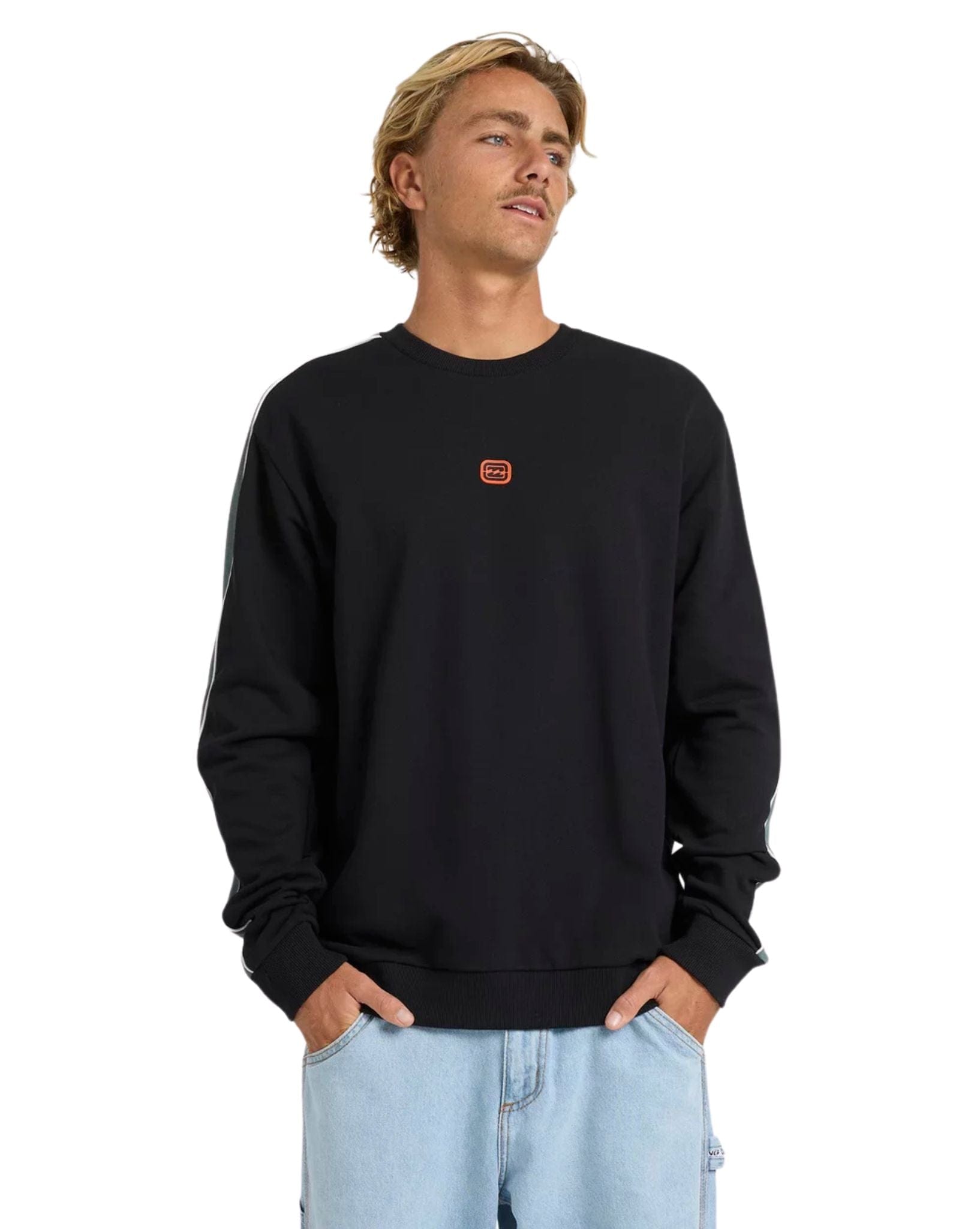 Billabong Mens Script Crew Neck - Black