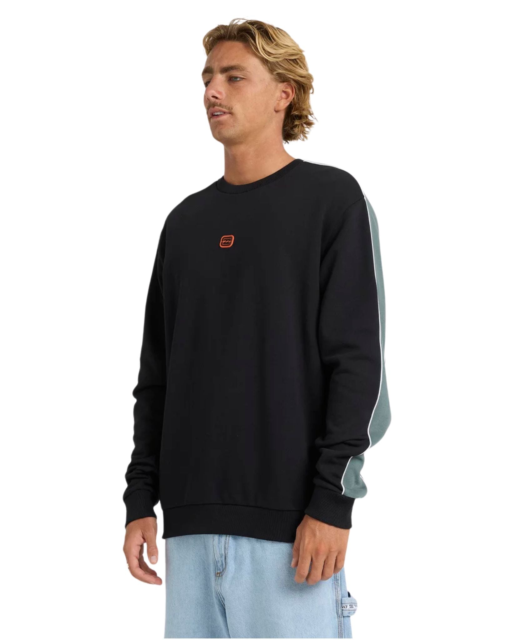 Billabong Mens Script Crew Neck - Black