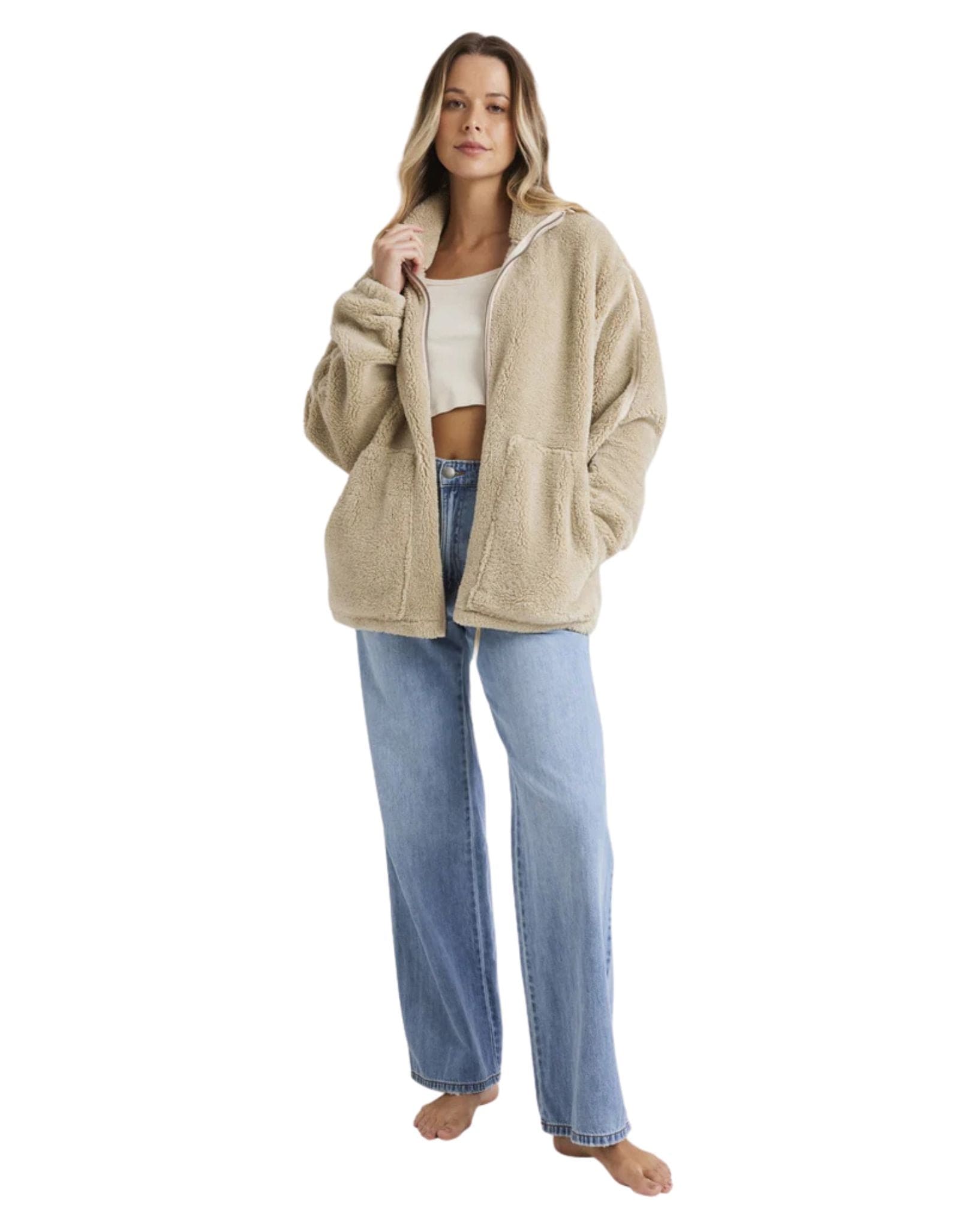 Billabong Womens Sweet Ride Zip Up Jumper - Cayote