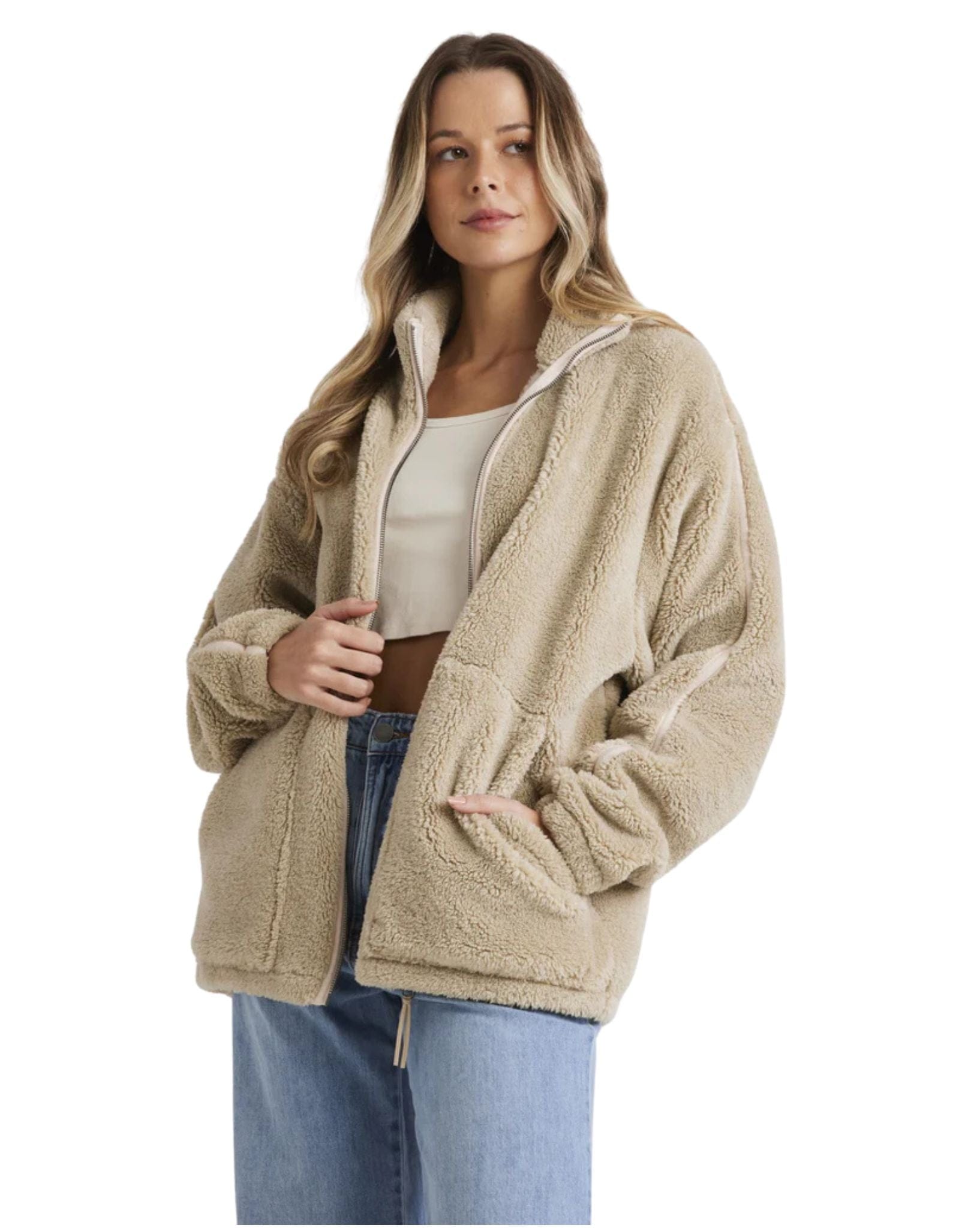 Billabong Womens Sweet Ride Zip Up Jumper - Cayote