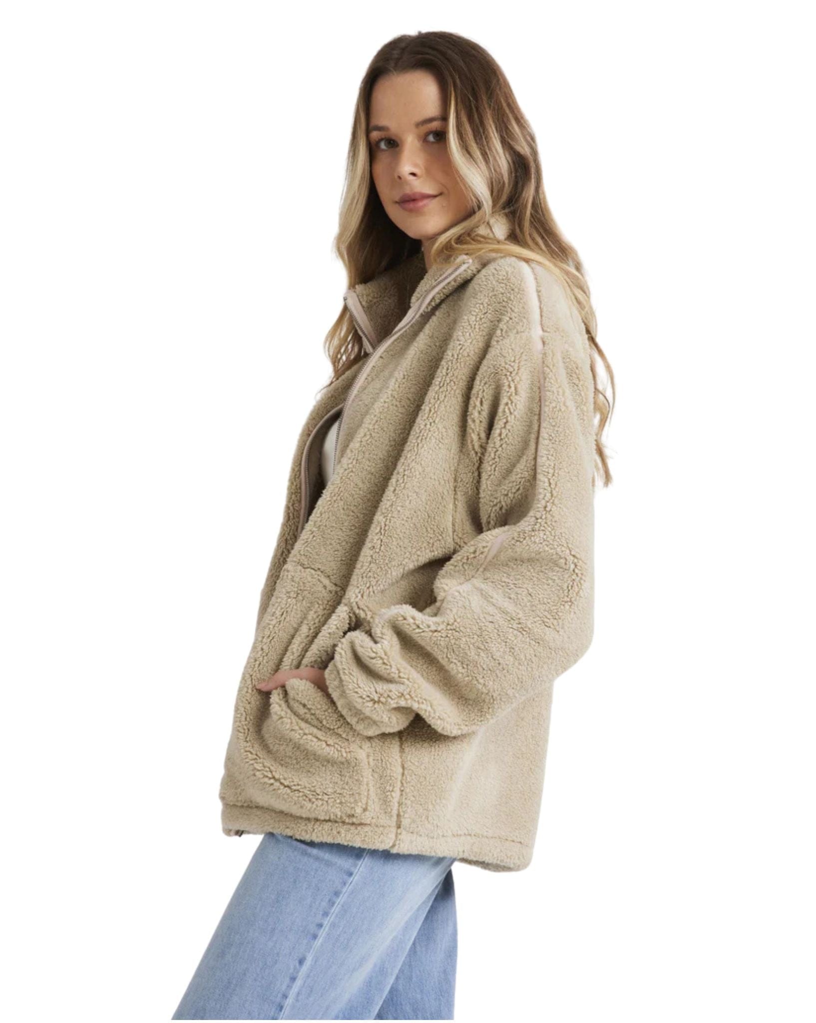 Billabong Womens Sweet Ride Zip Up Jumper - Cayote