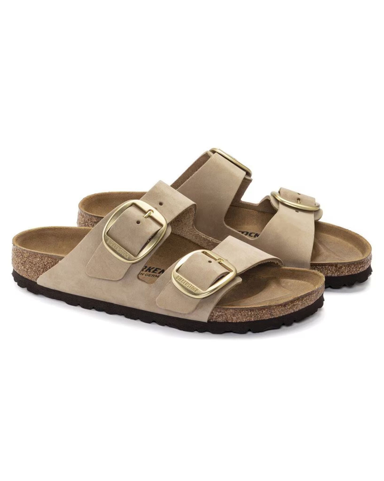 Birkenstock Arizona Big Buckle Nubuck Leather Narrow -Sandcastle