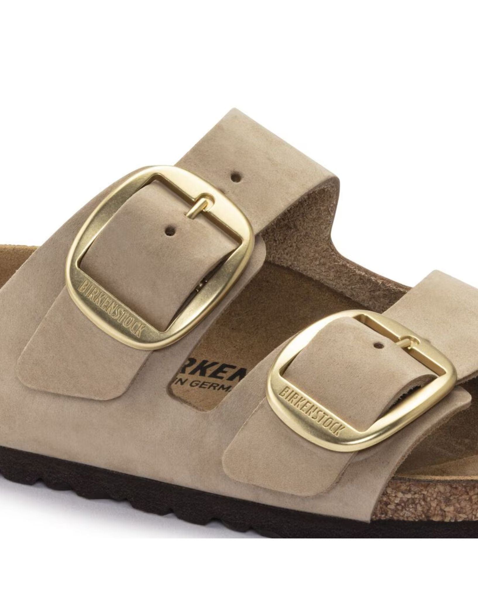 Birkenstock Arizona Big Buckle Nubuck Leather Narrow -Sandcastle