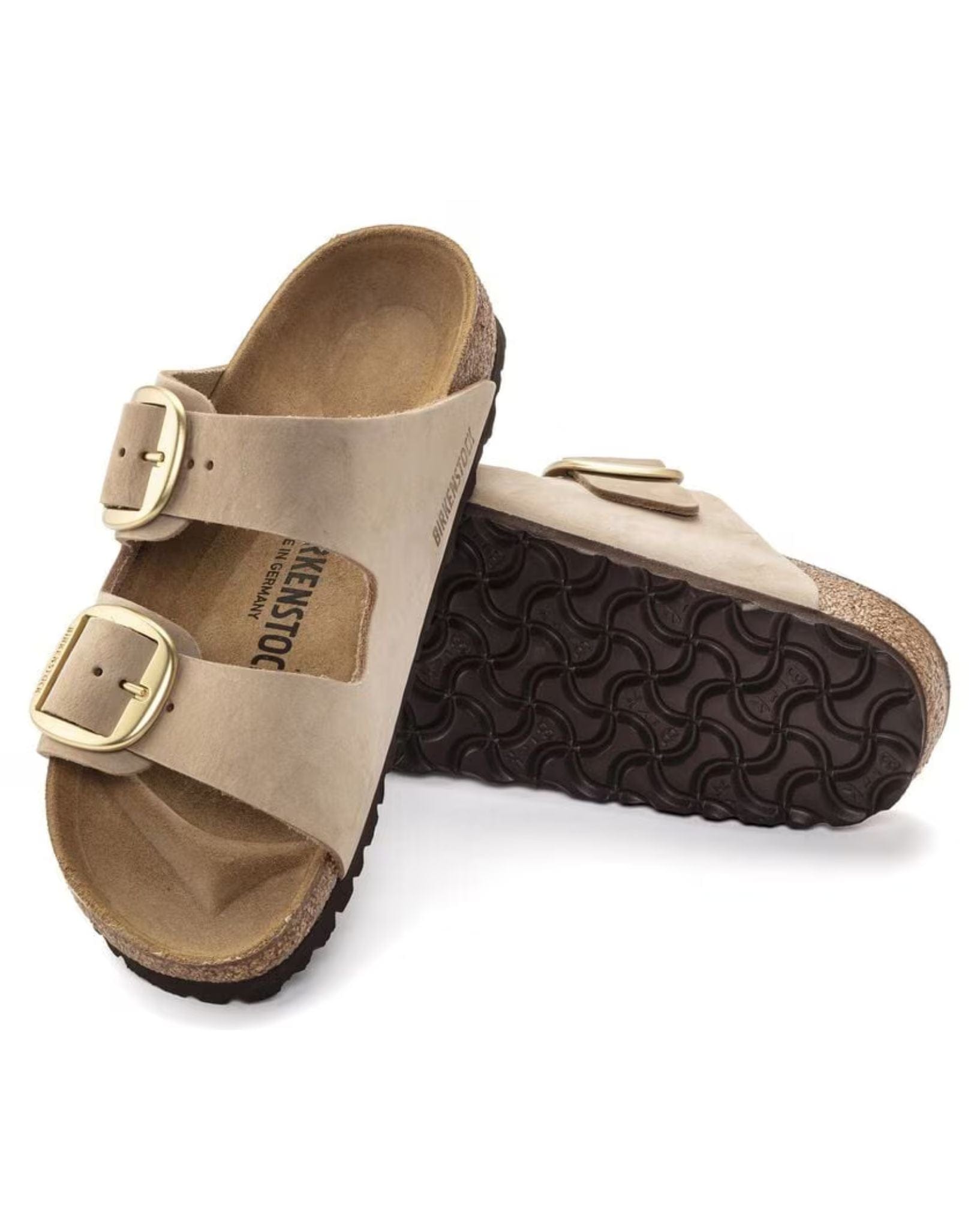Birkenstock Arizona Big Buckle Nubuck Leather Narrow -Sandcastle
