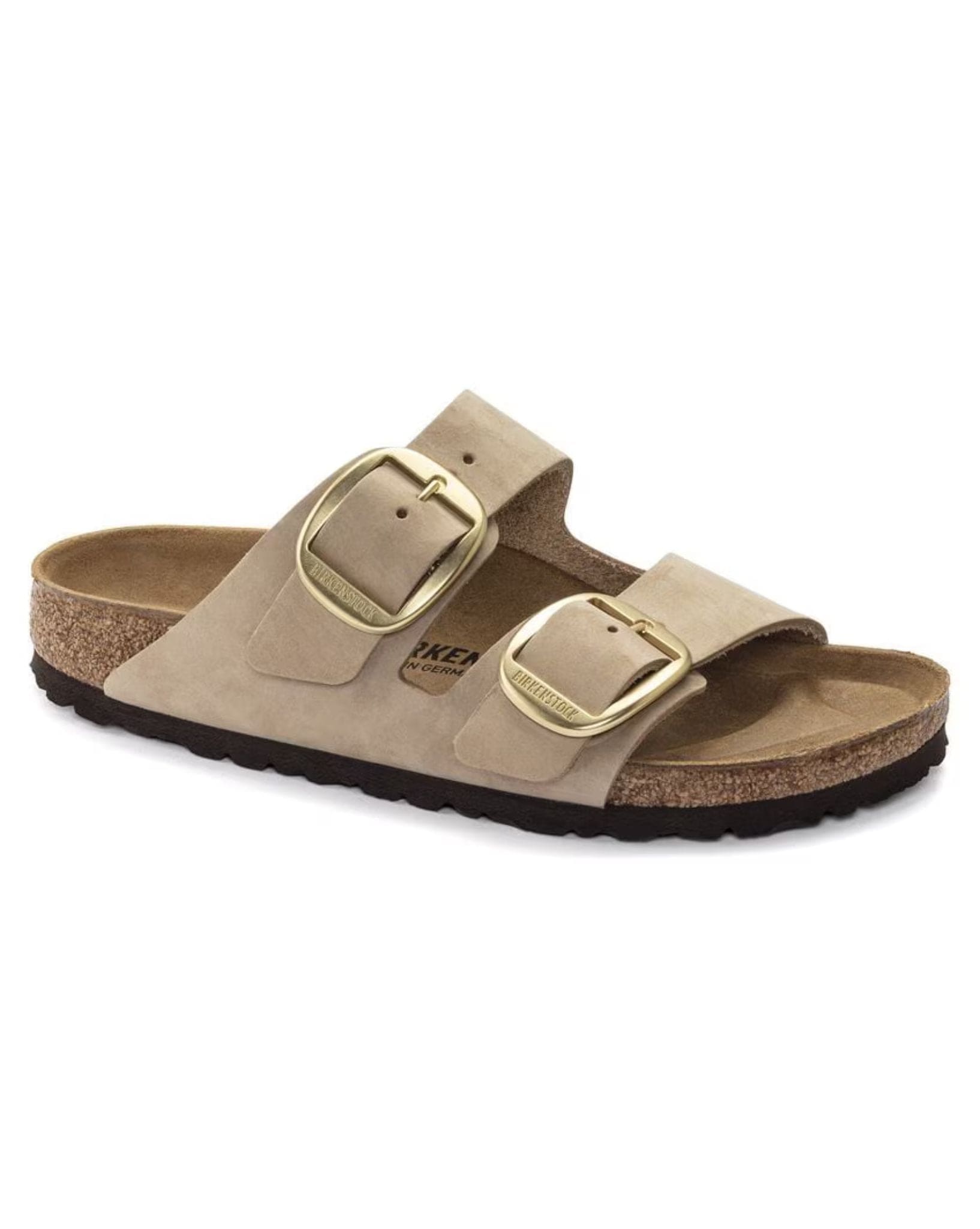 Birkenstock Arizona Big Buckle Nubuck Leather Narrow -Sandcastle