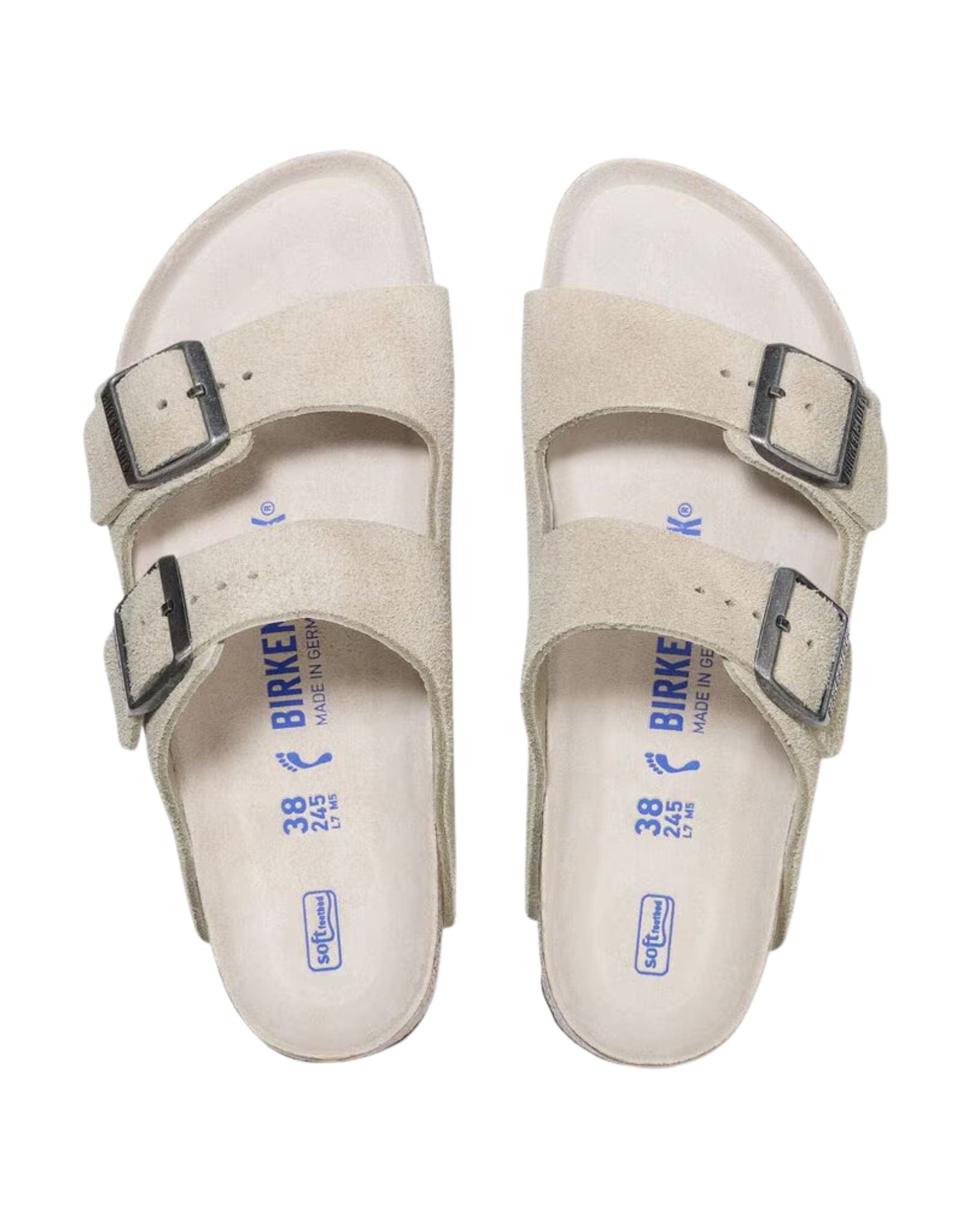 Birkenstock Arizona SFB Oyster Tonal Suede Leather Narrow