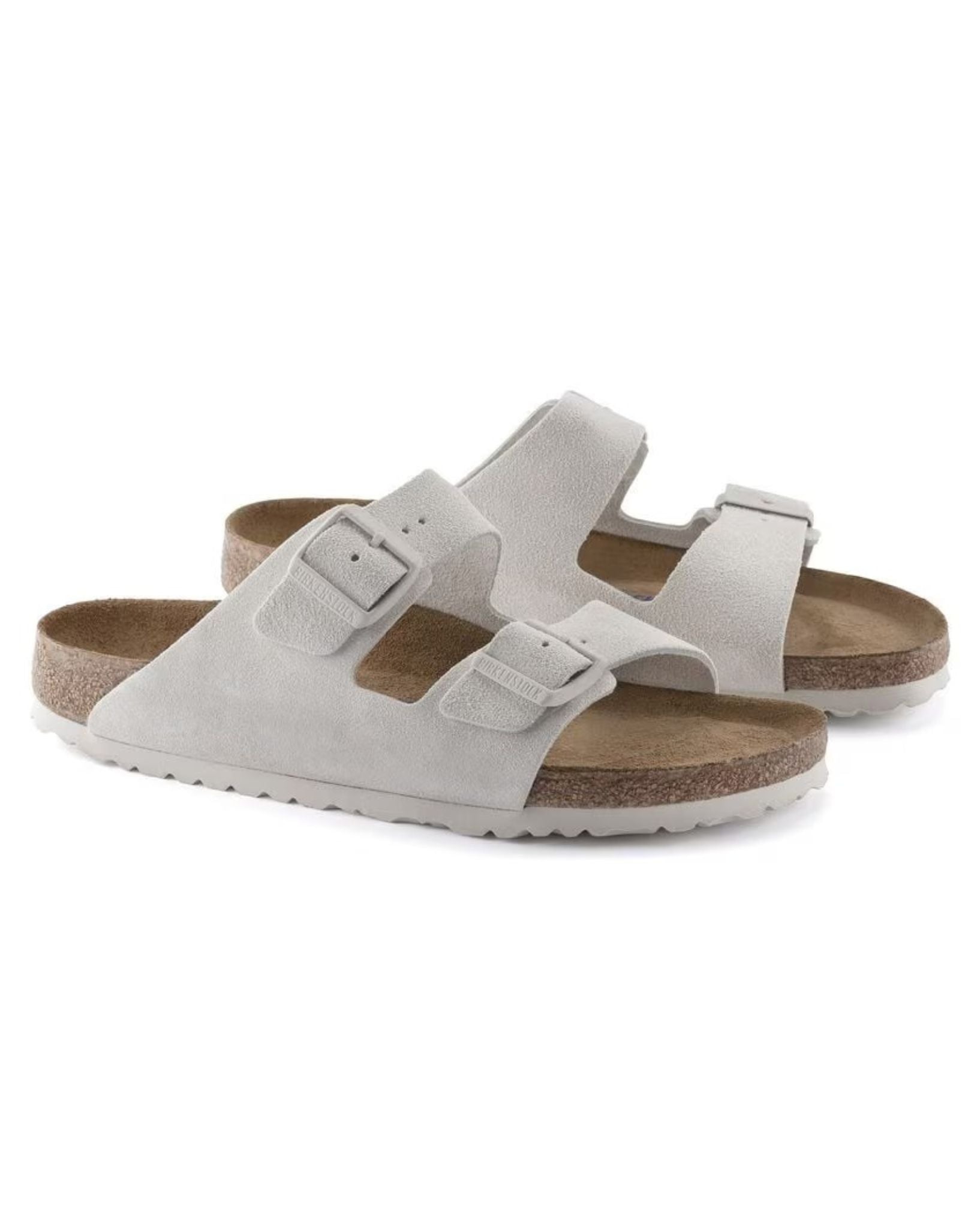 Birkenstock Arizona SFB Suede Leather Narrow - Antique White