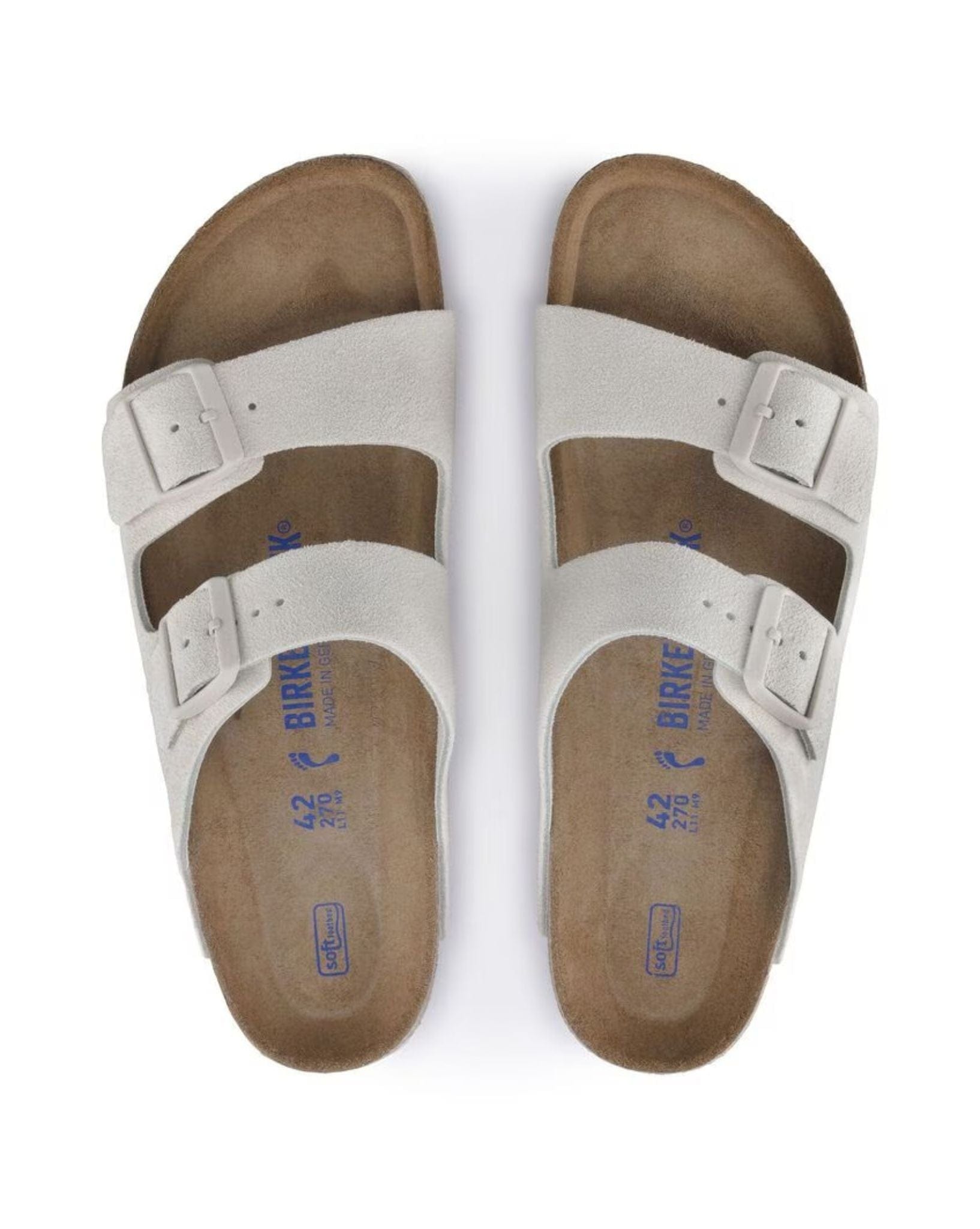 Birkenstock Arizona SFB Suede Leather Narrow - Antique White