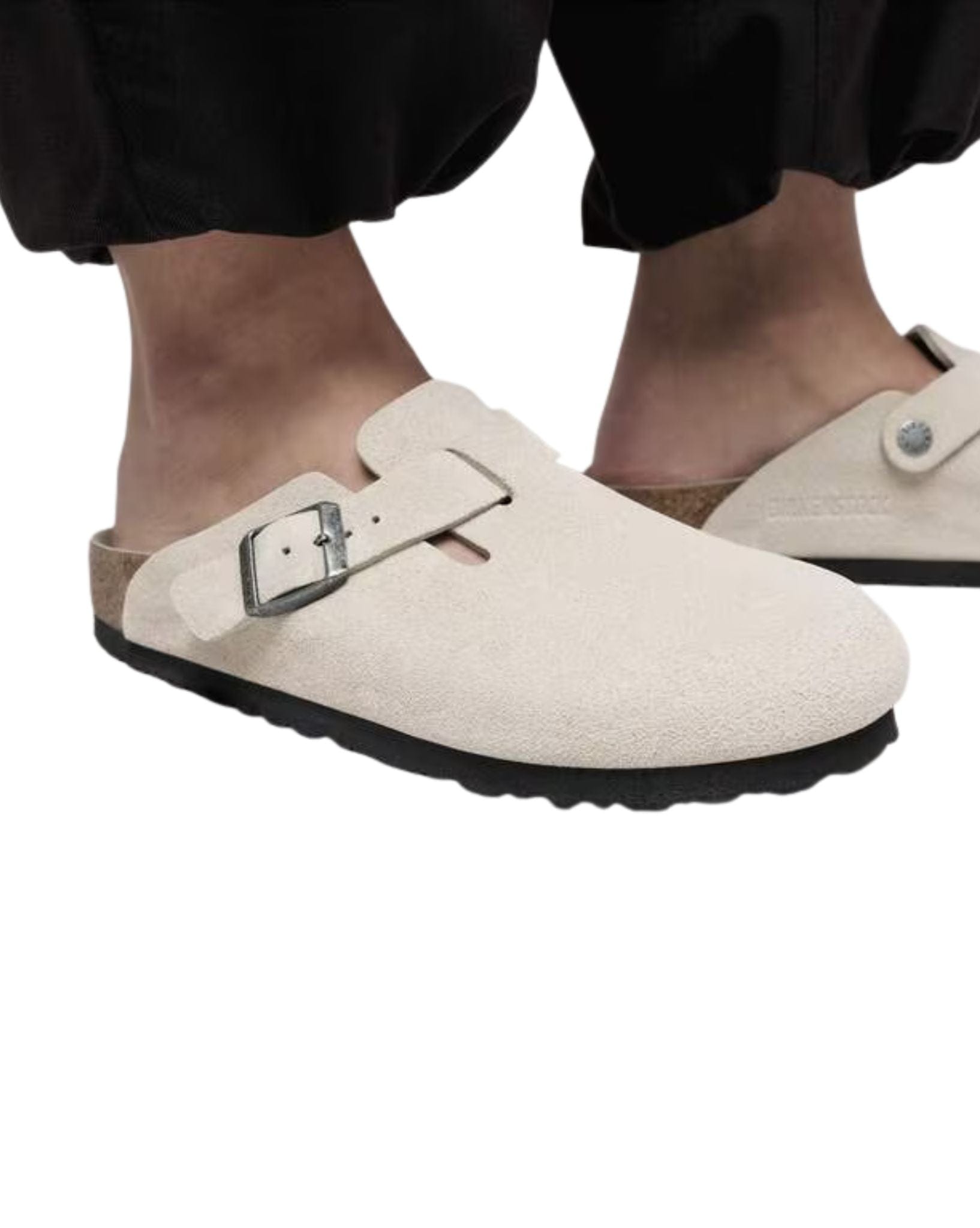 Birkenstock Boston SFB Oyster Tonal Suede Leather Narrow