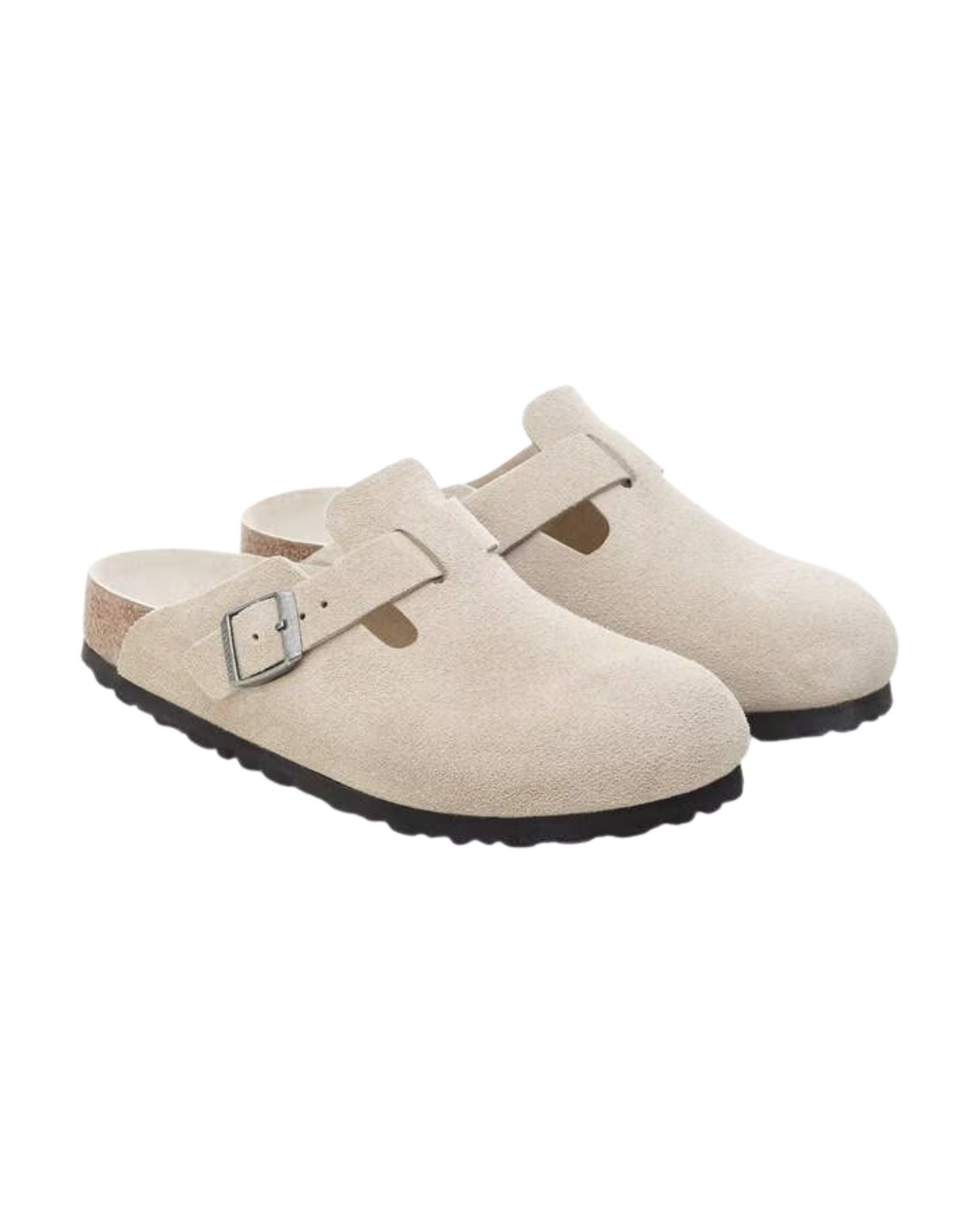 Birkenstock Boston SFB Oyster Tonal Suede Leather Narrow