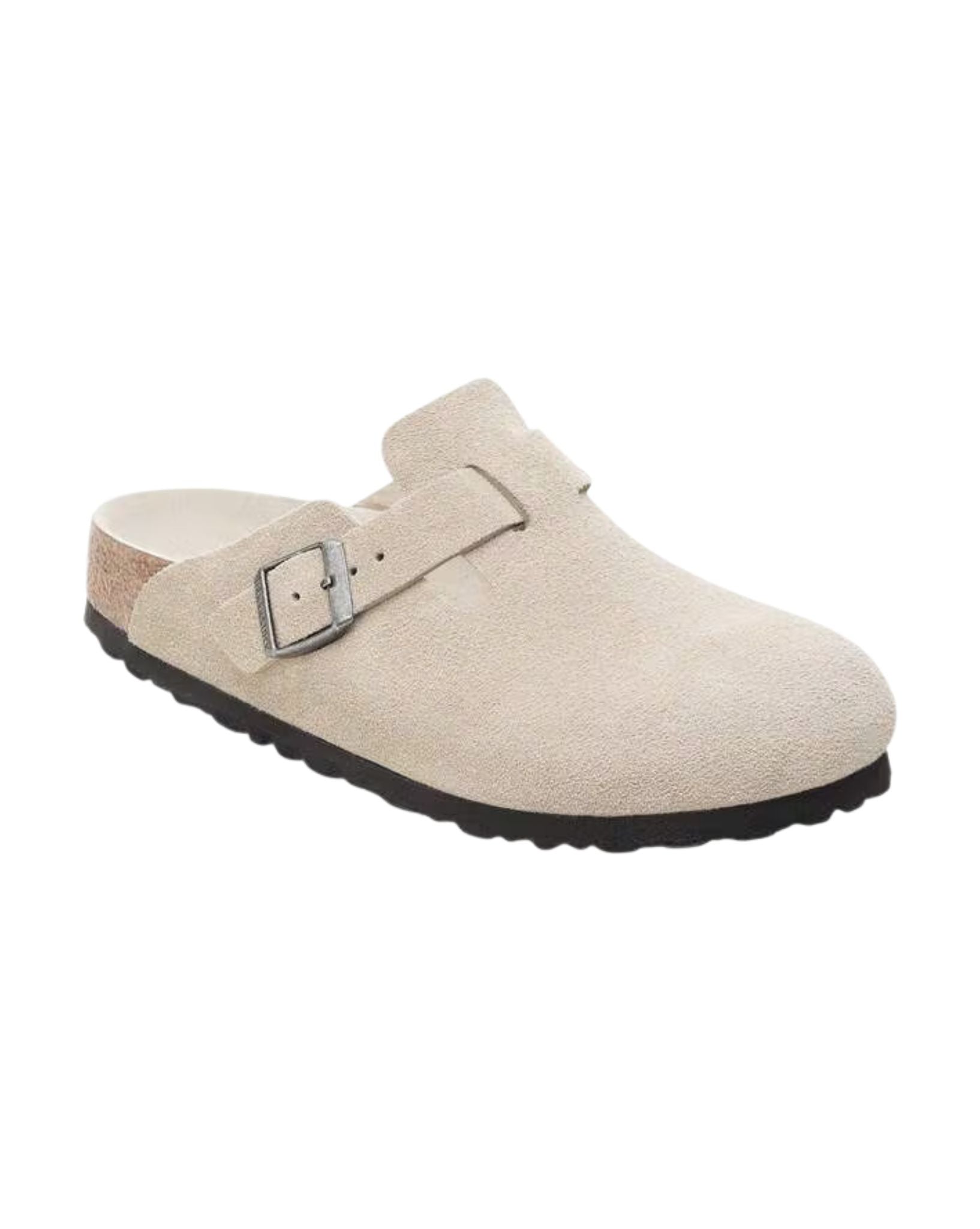 Birkenstock Boston SFB Oyster Tonal Suede Leather Narrow