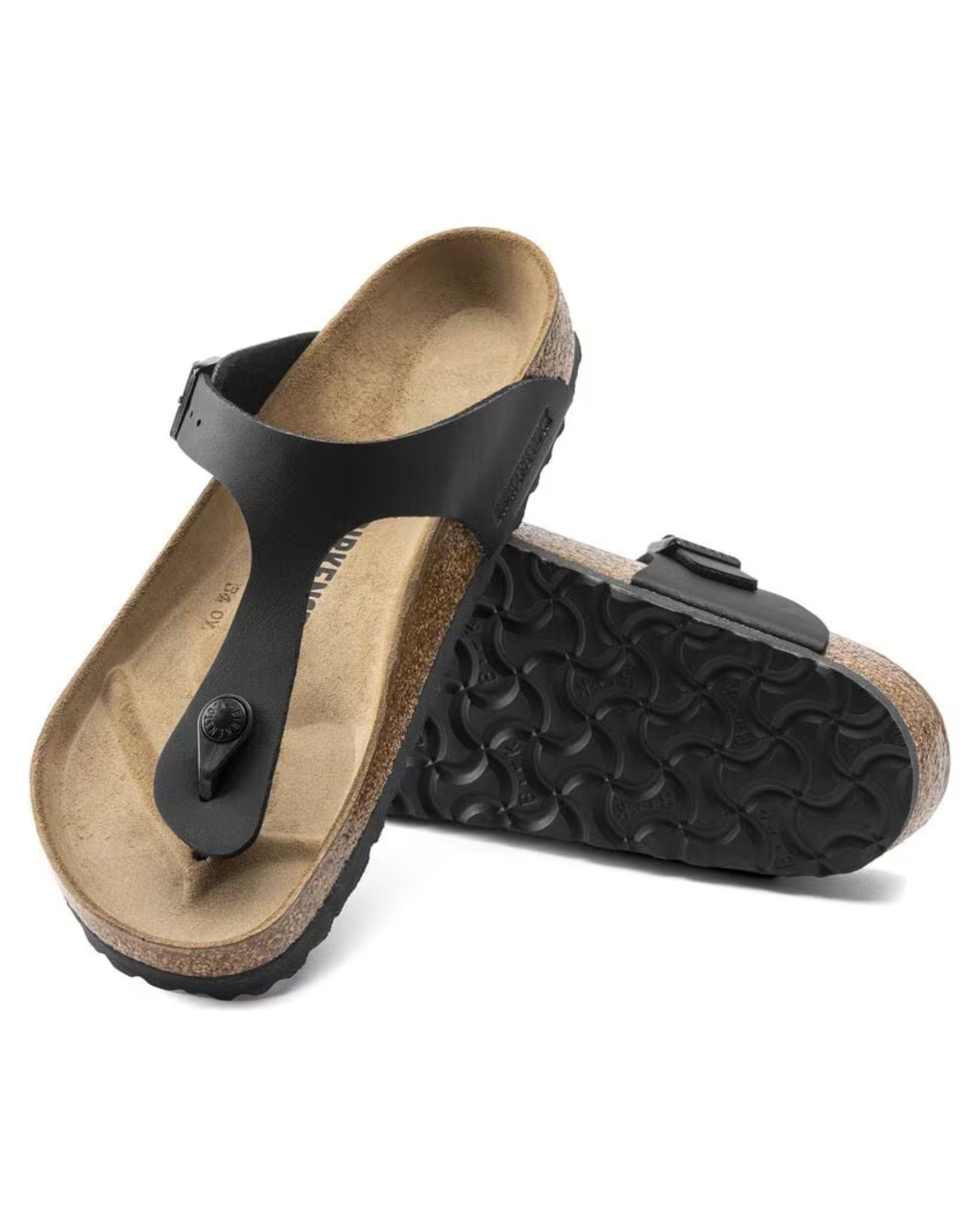 Birkenstock Womens Gizeh Birko Flor Narrow - Black