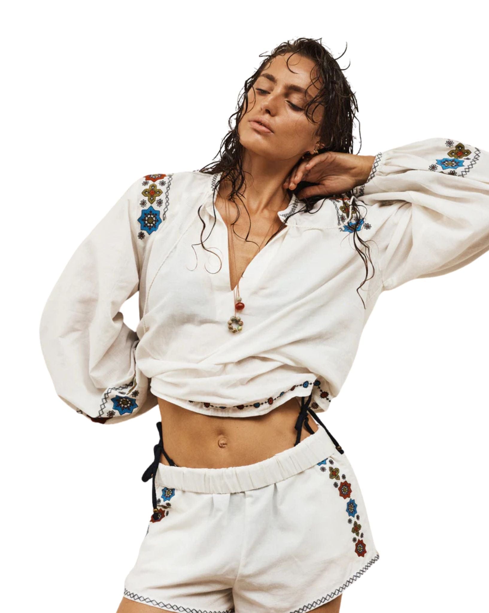 Boteh Castela Embroidered Smock Blouse