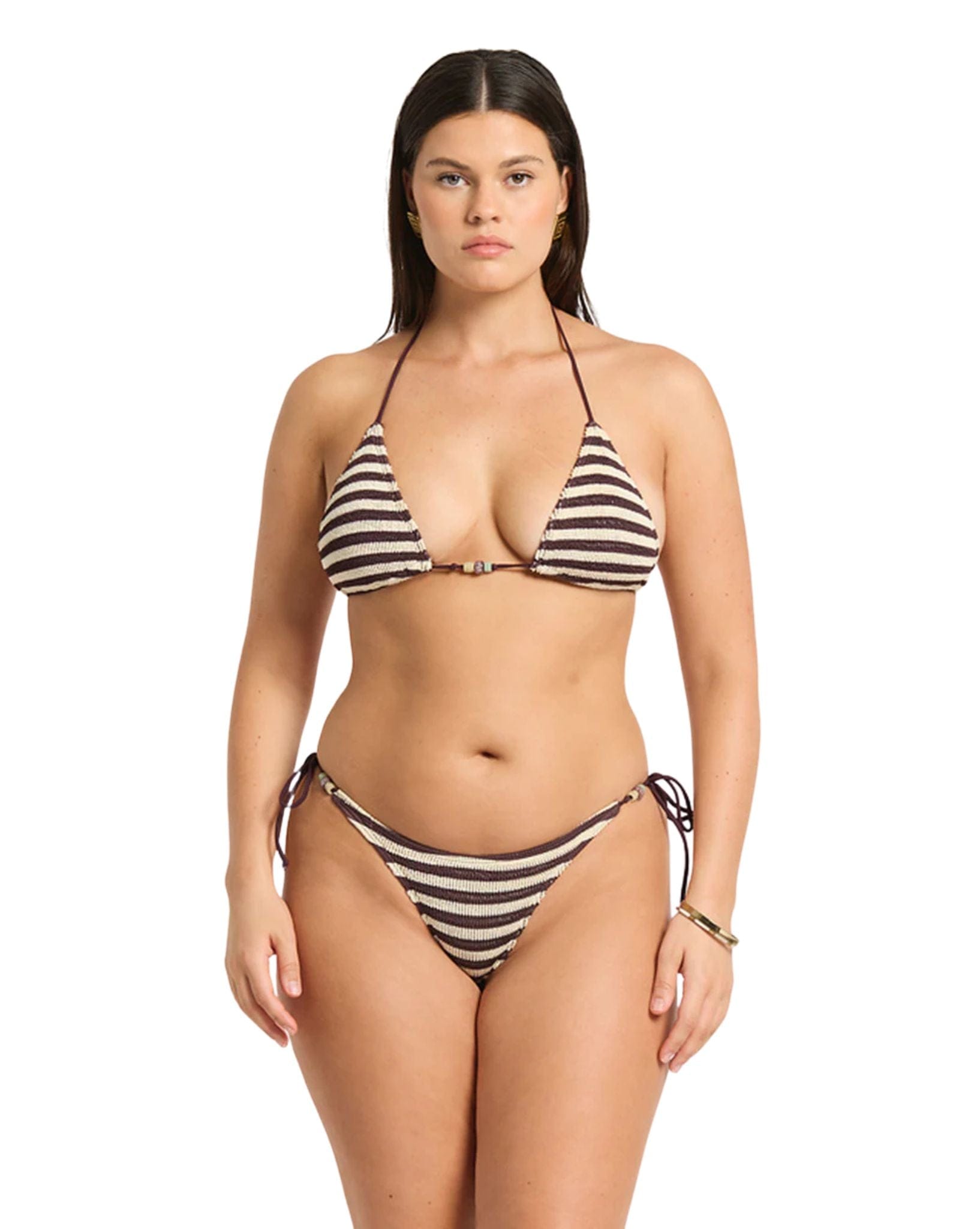 Bound Beaded Tie Side Vista Brief Dot Stripe