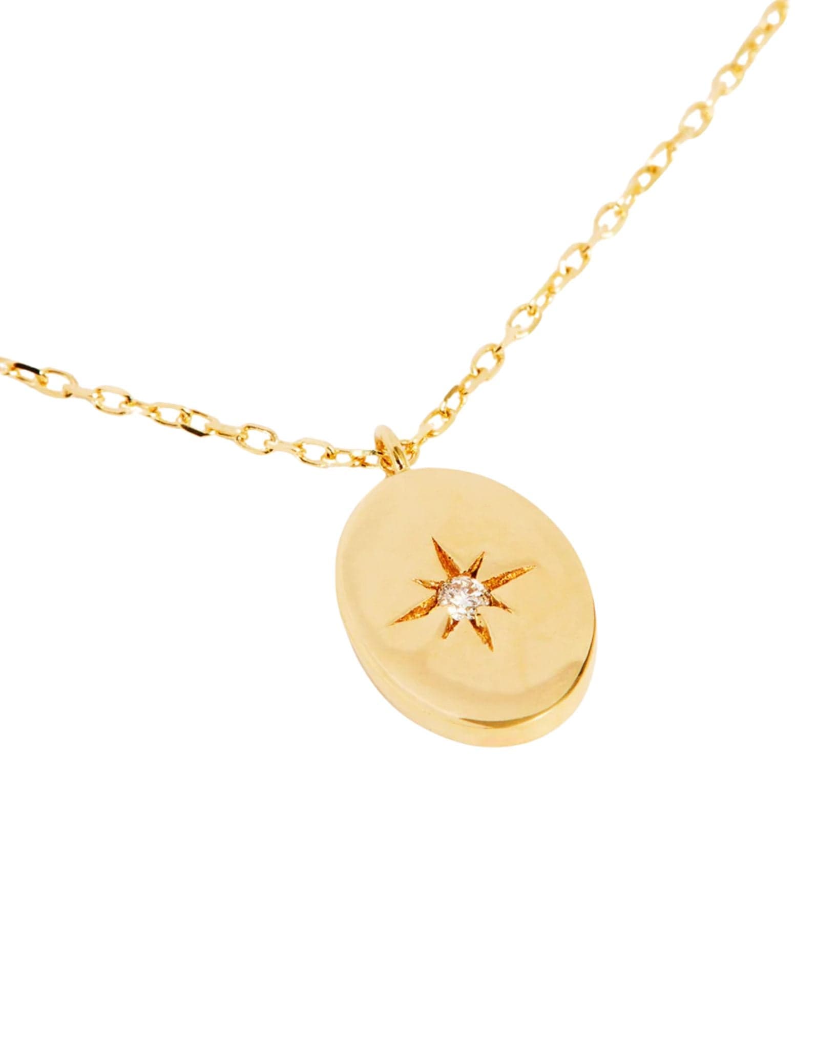 By Charlotte 14k Solid Gold Shine Your Light Diamond Necklace