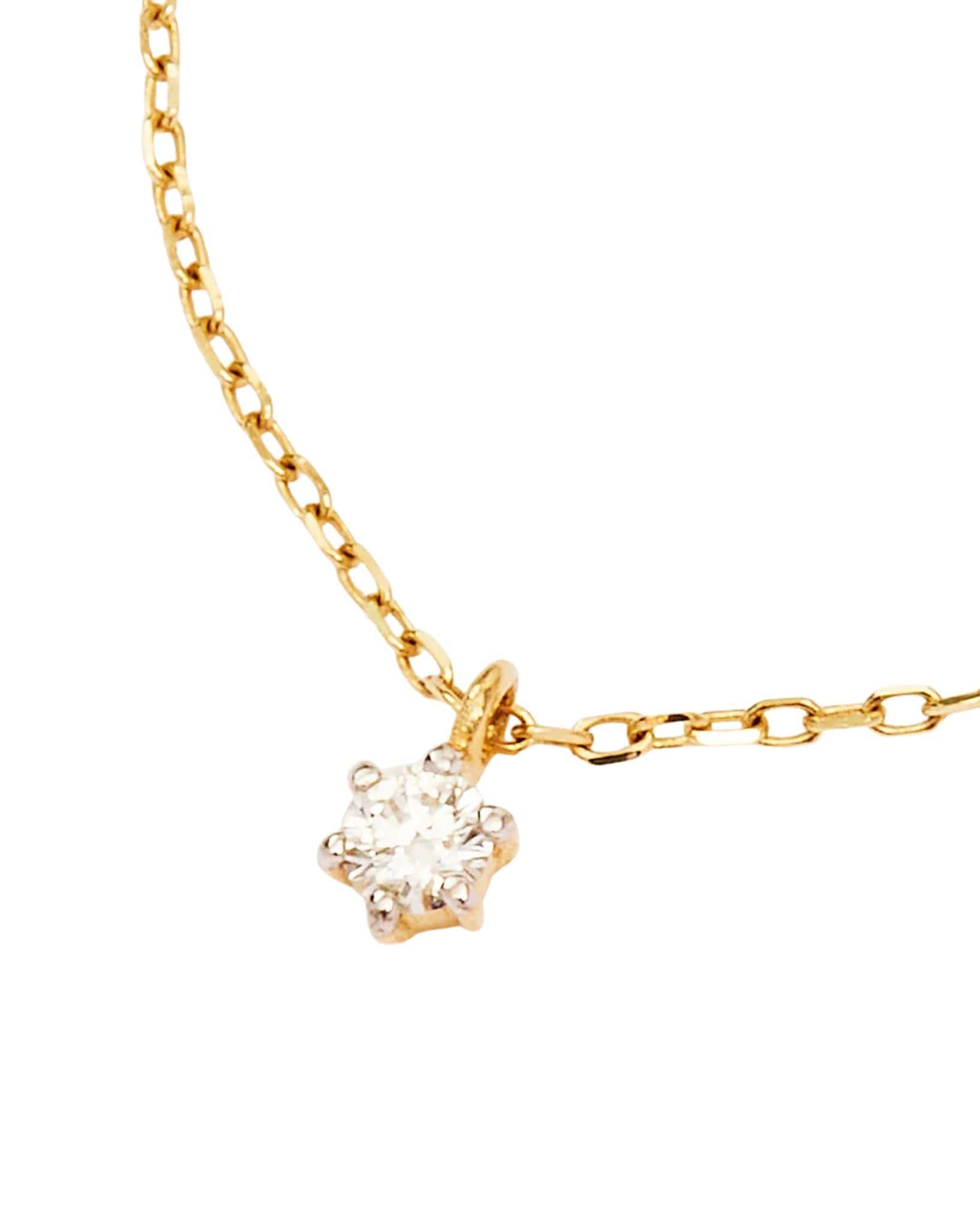 By Charlotte 14k Solid Gold Sweet Droplet Diamond Necklace