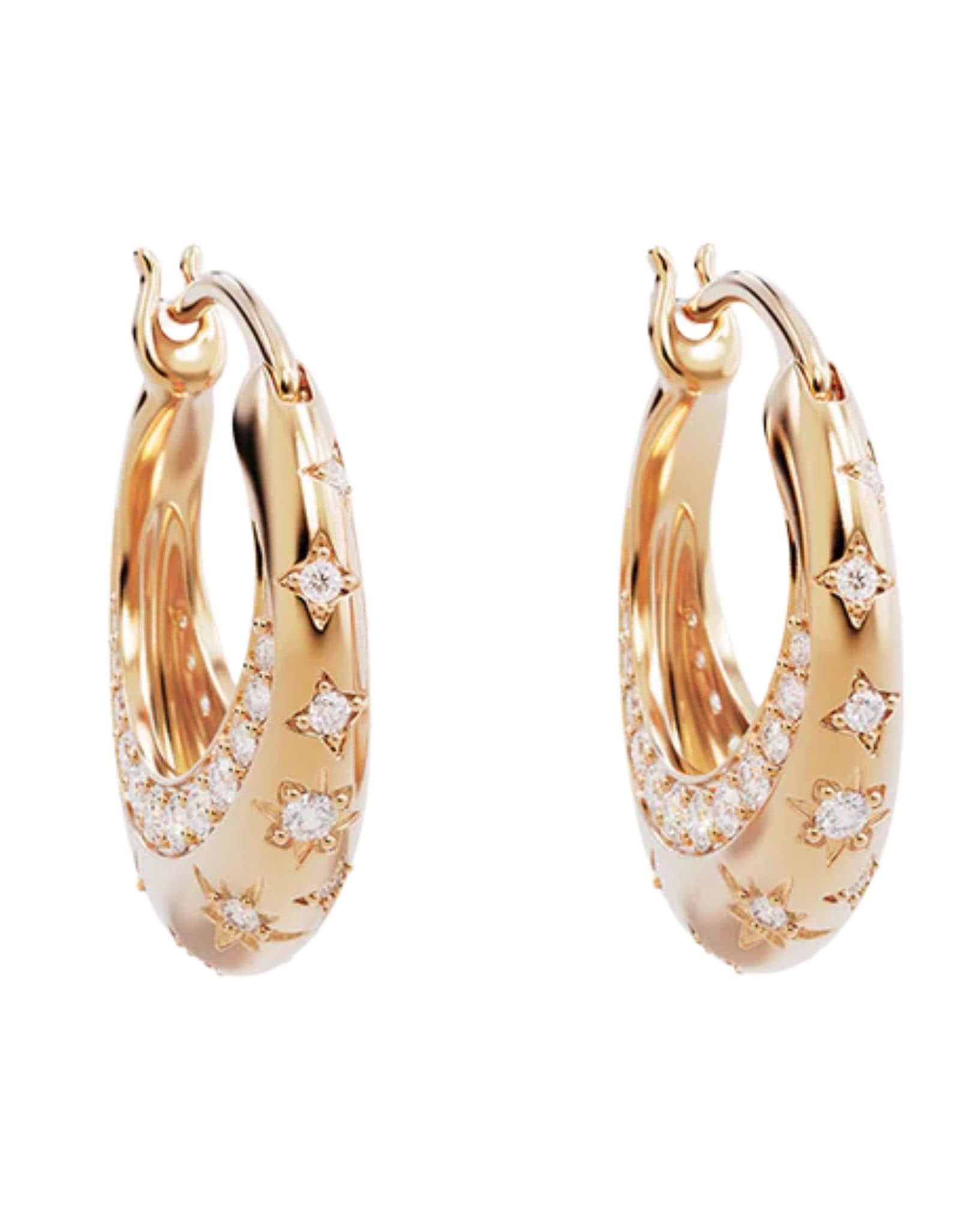 By Charlotte 18k Gold Plated - My Moon and Stars Hoops