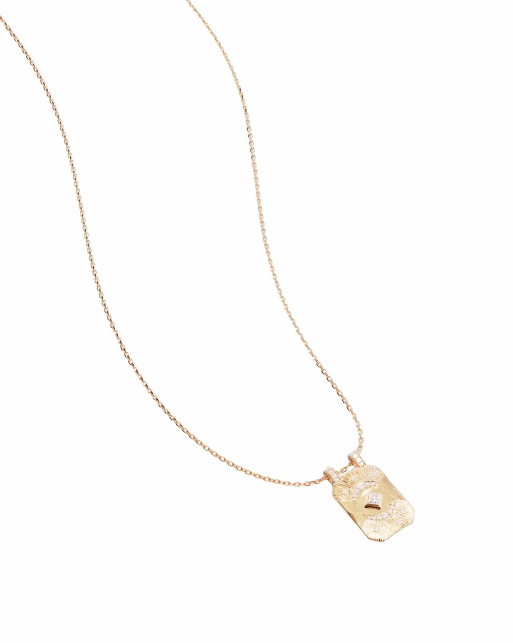 By Charlotte 18k Gold Plated - My Moon and Stars Rectangular Necklace