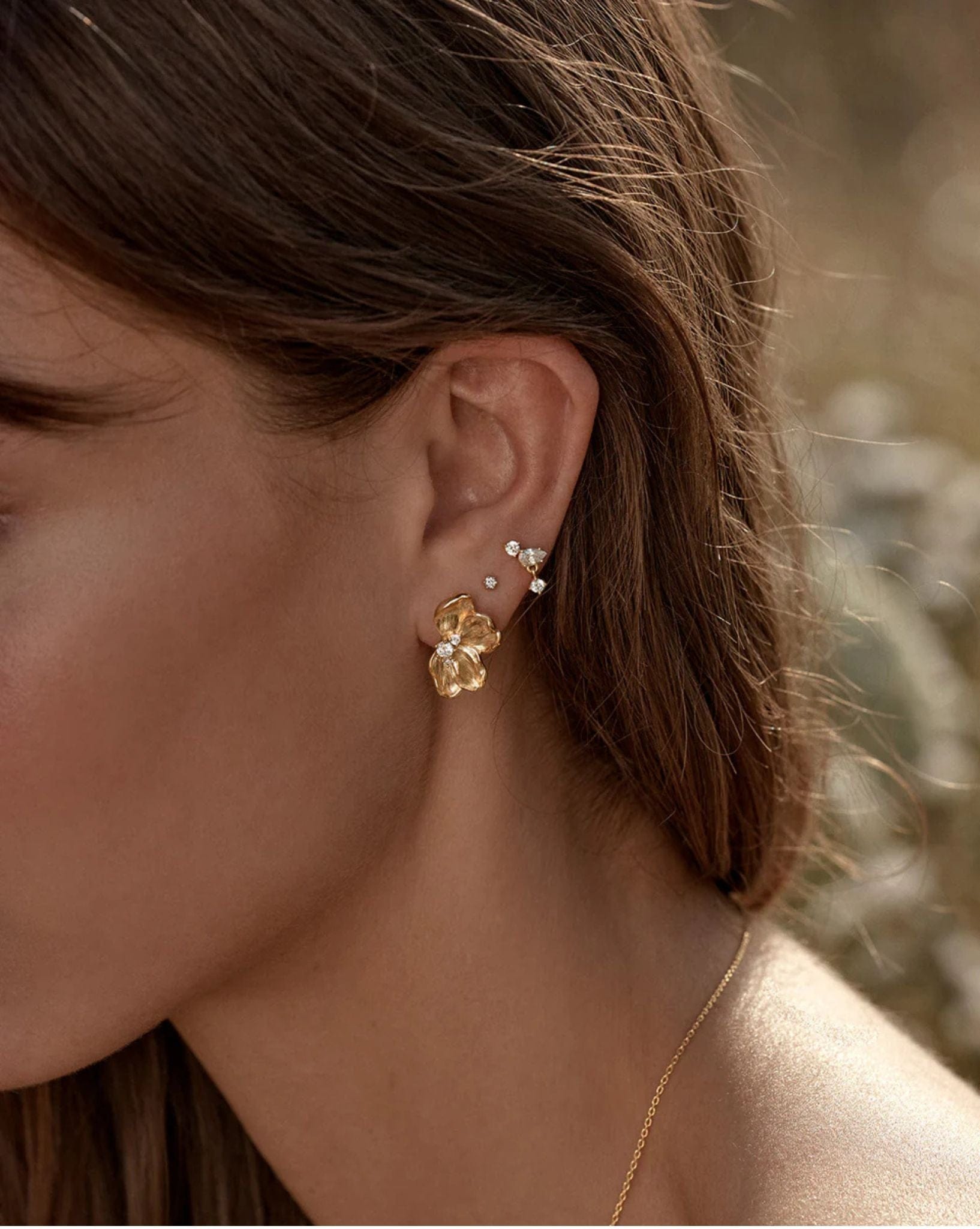 By Charlotte 18k Gold Plated Serene Lotus Statement Earrings