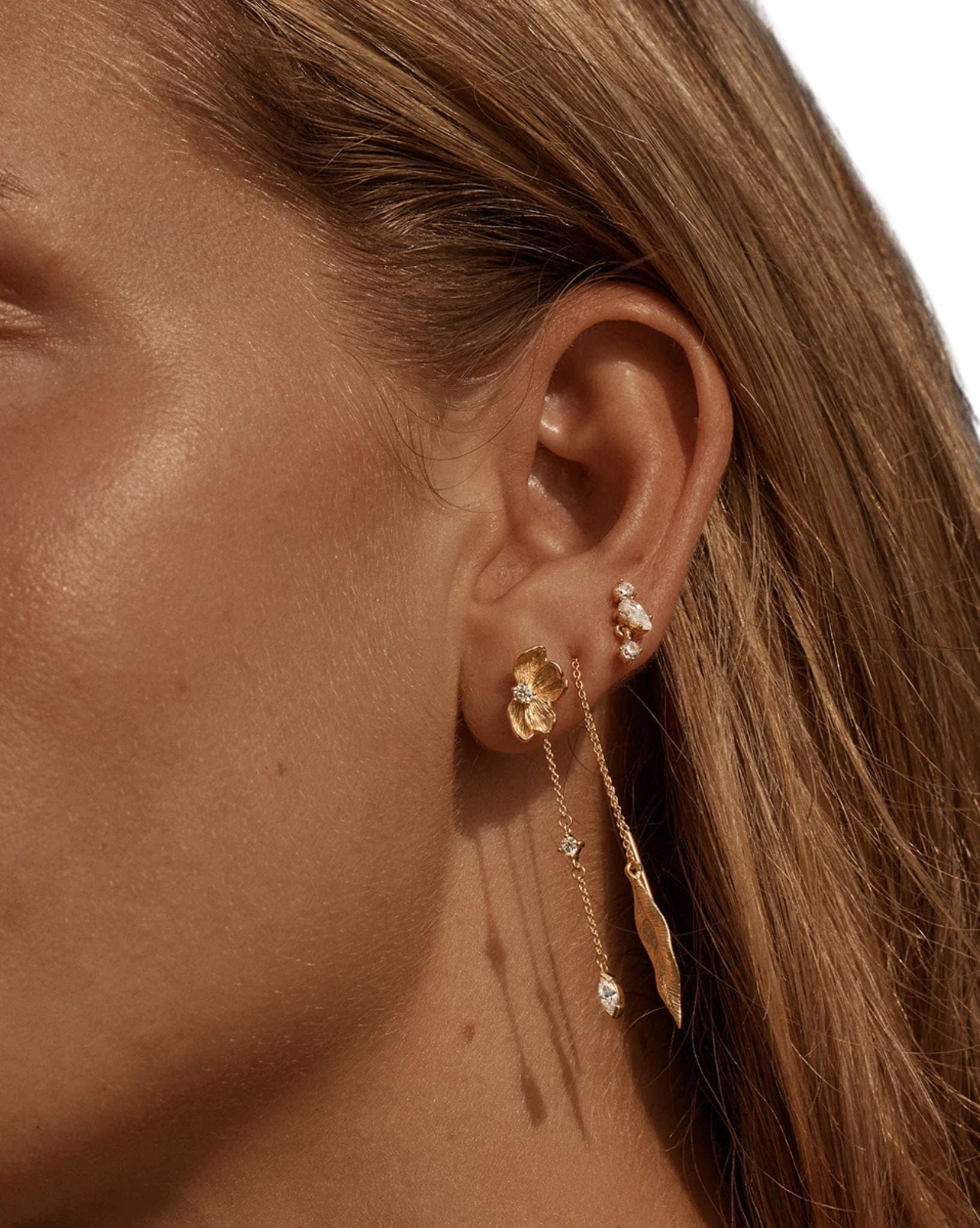 By Charlotte 18k Gold Vermeil Awaken Thread Earrings