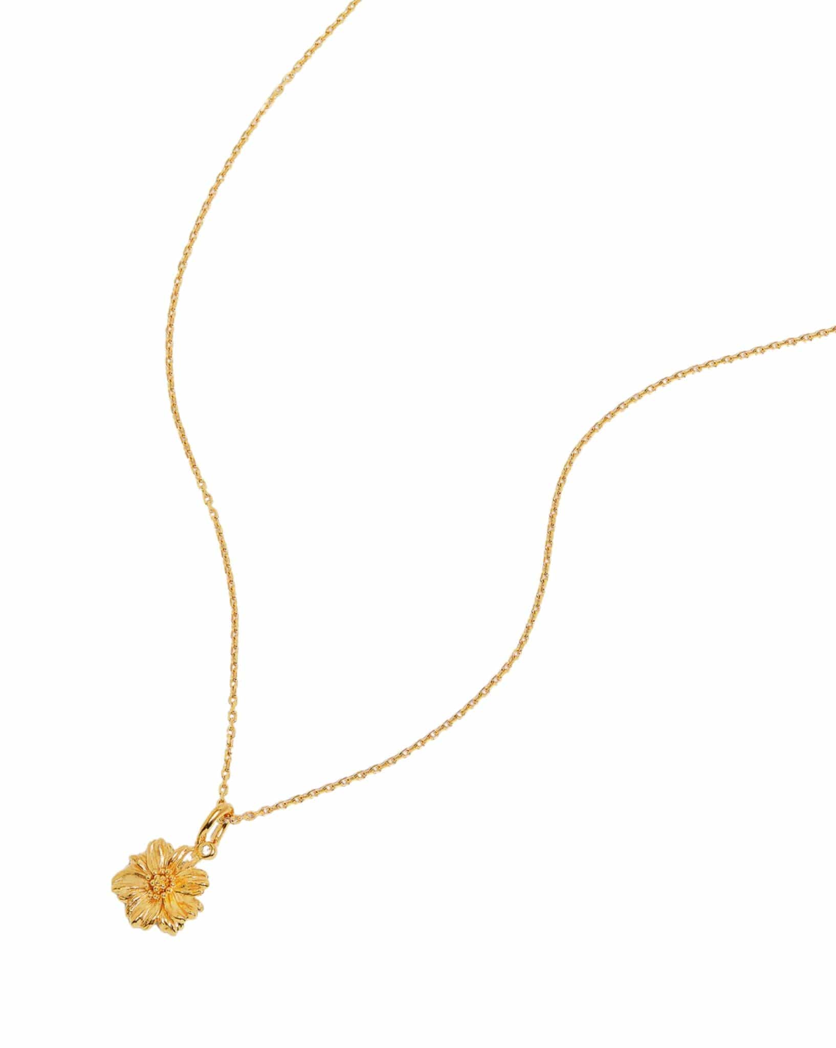 By Charlotte 18k Gold Vermeil Birth Flower Necklace - Cosmos October