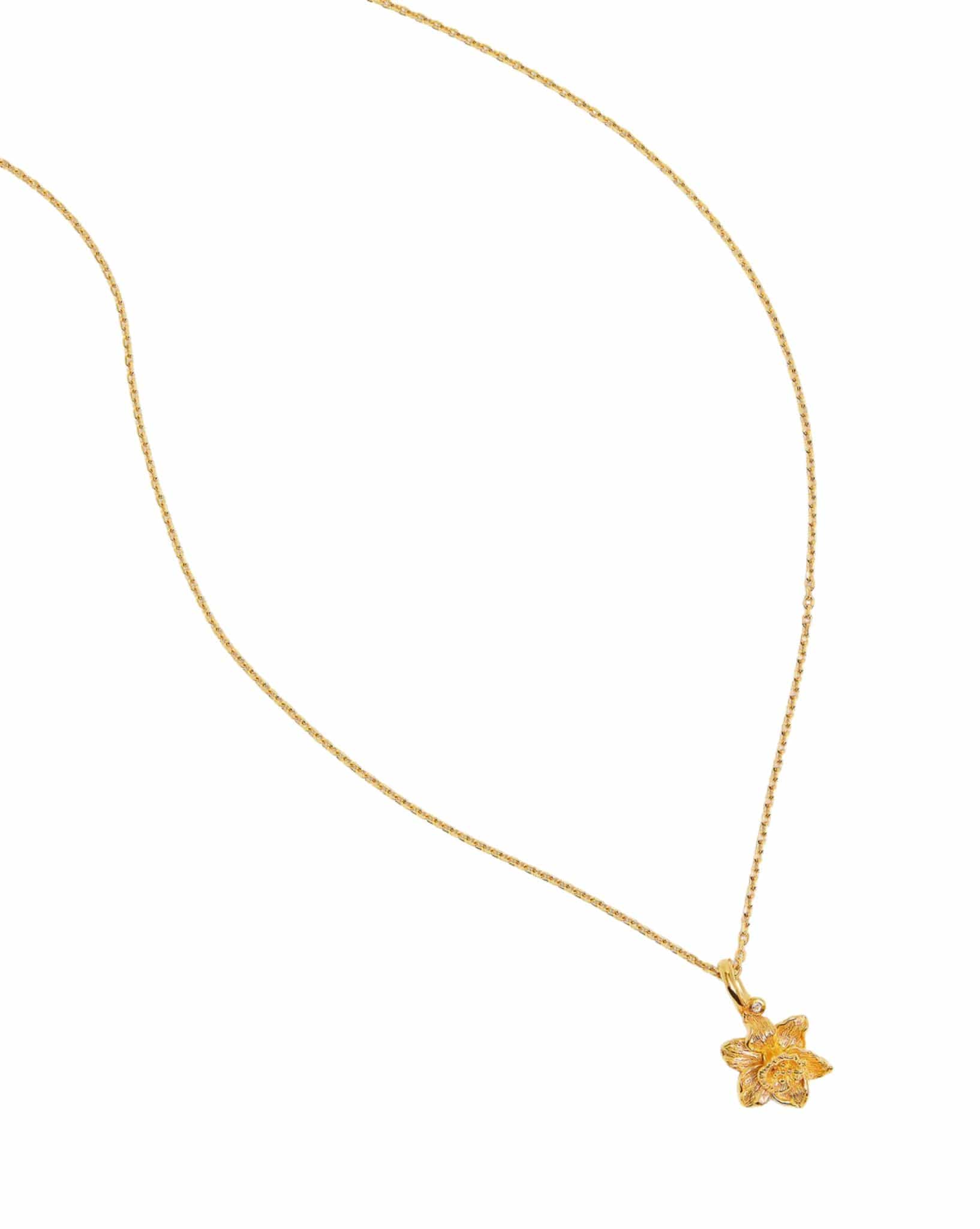 By Charlotte 18k Gold Vermeil Birth Flower Necklace - Daffodil March